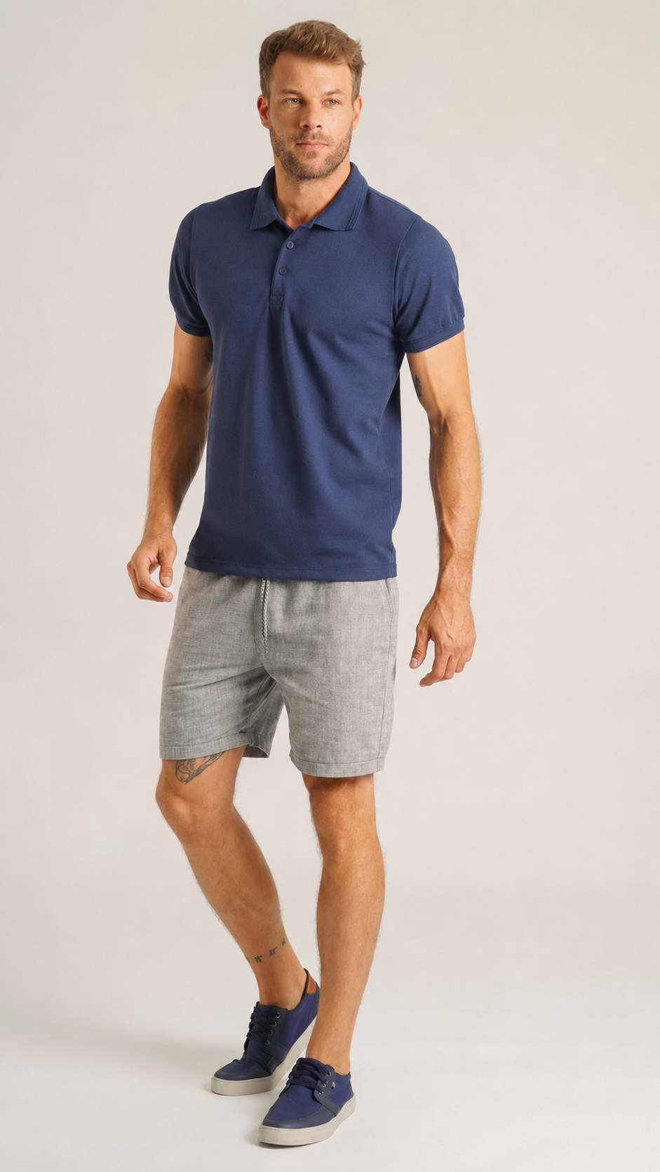 Camisa Polo Piquet Lisa - Azul Marinho