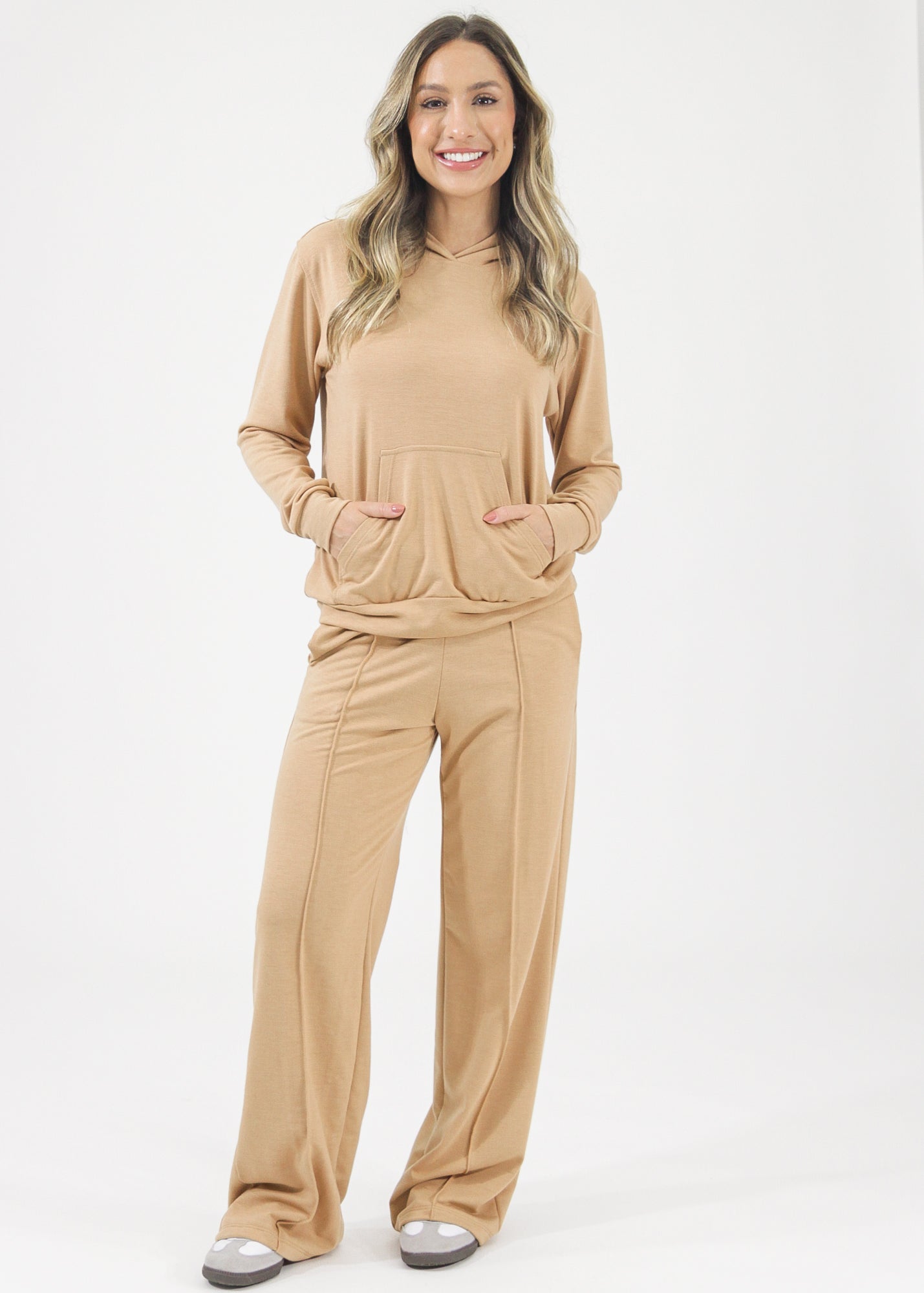 Blusa Moletinho Premium Canguru - Bege