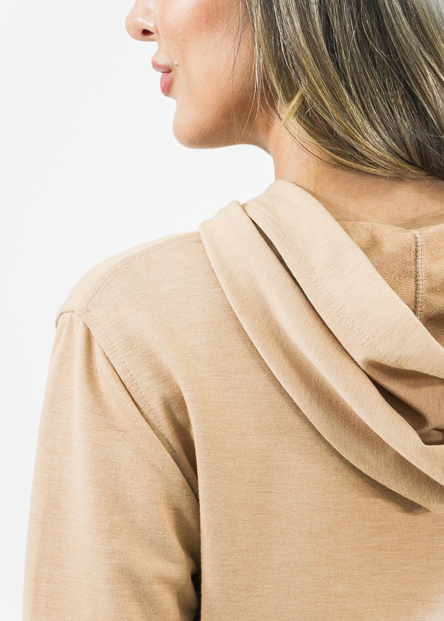 Blusa Moletinho Premium Canguru - Bege