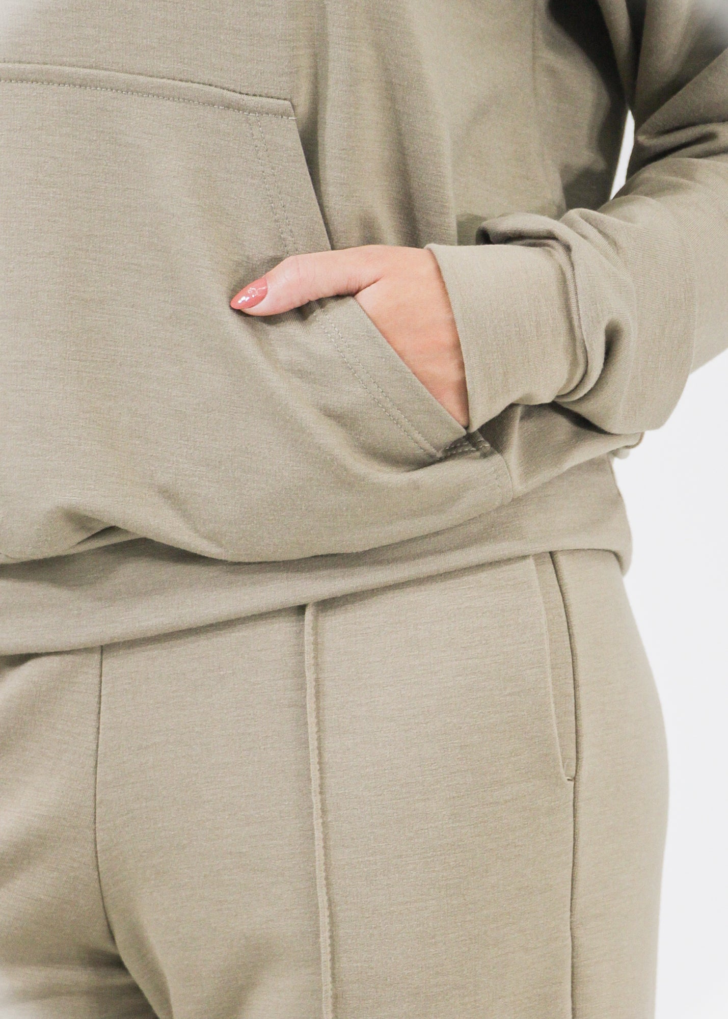 Blusa Moletinho Premium Canguru - Caqui