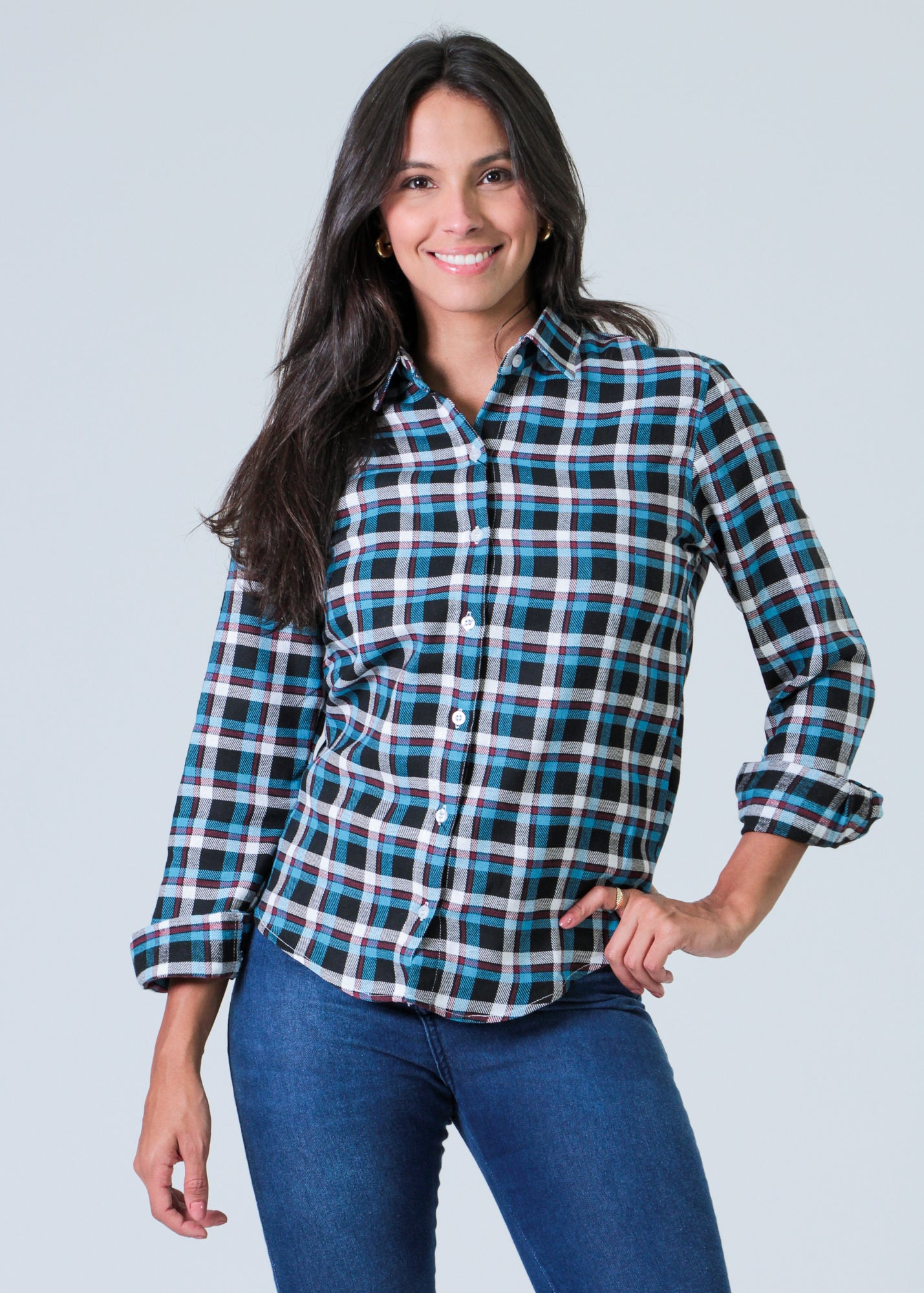 Camisa Xadrez - Azul