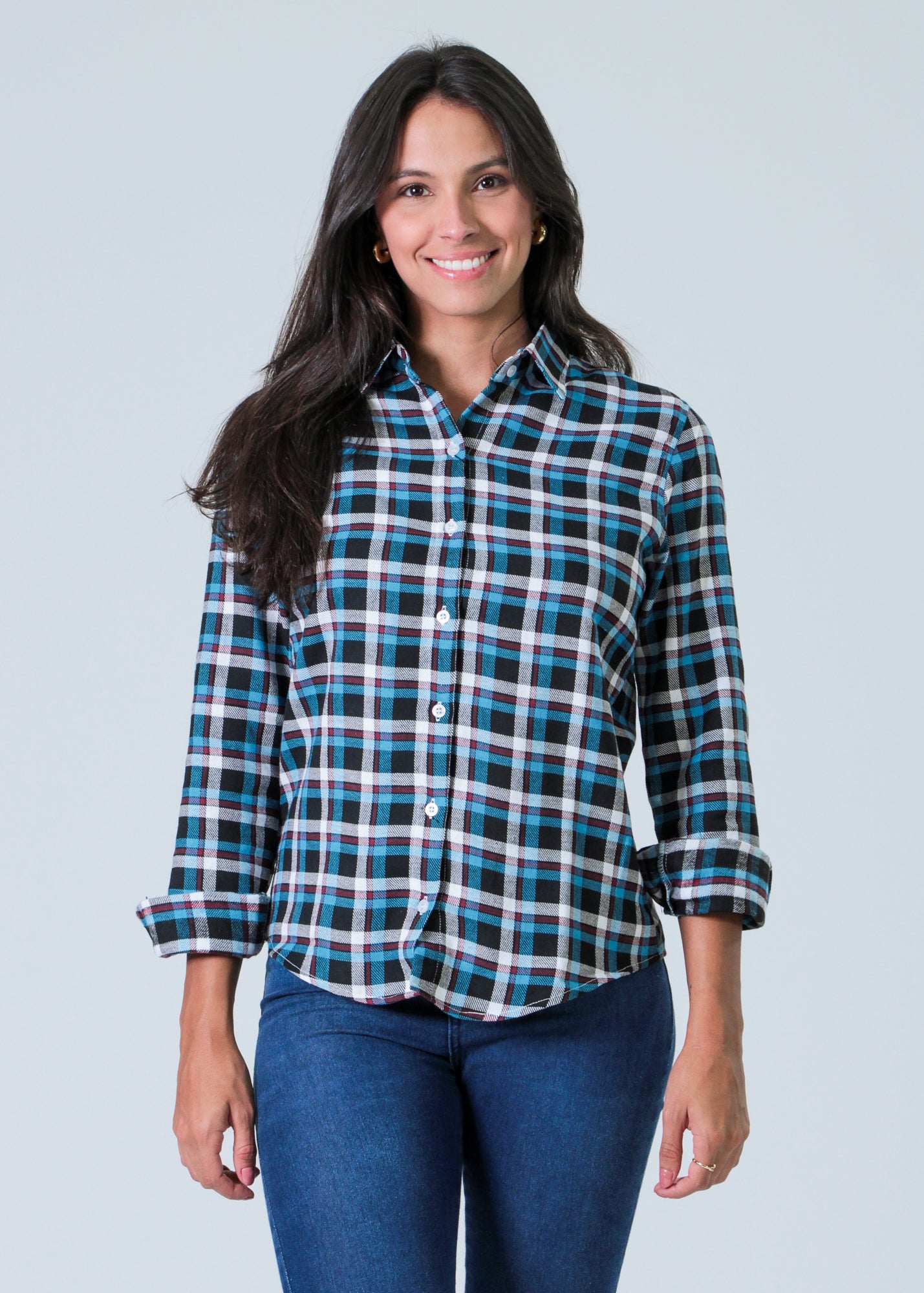 Camisa Xadrez - Azul