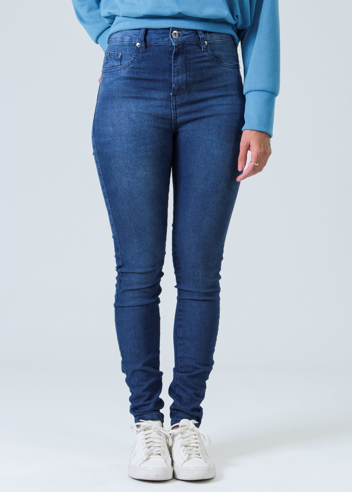 Calça Jeans - Escura Cintura Alta