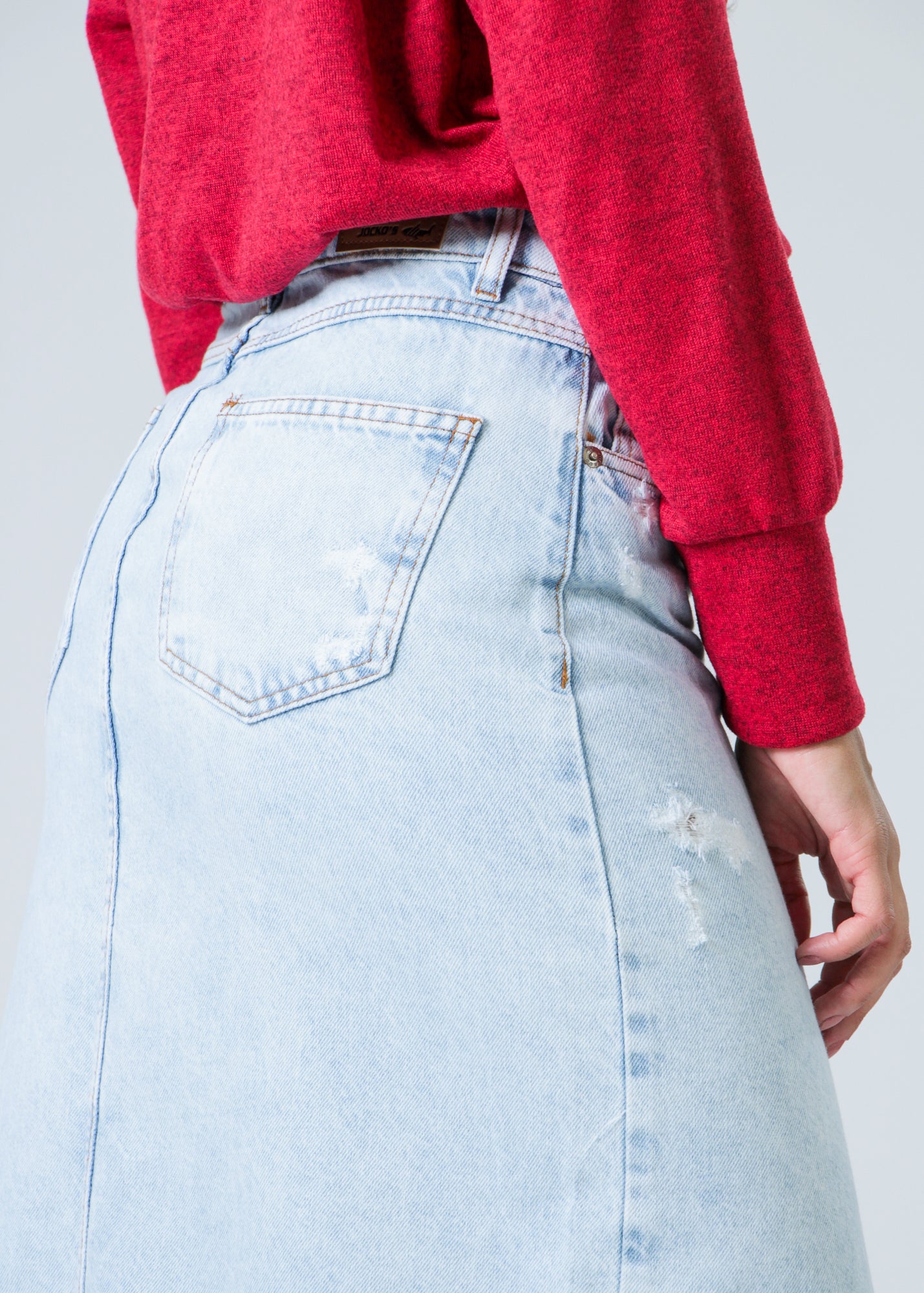 Saia Jeans Midi Fenda - Estonada