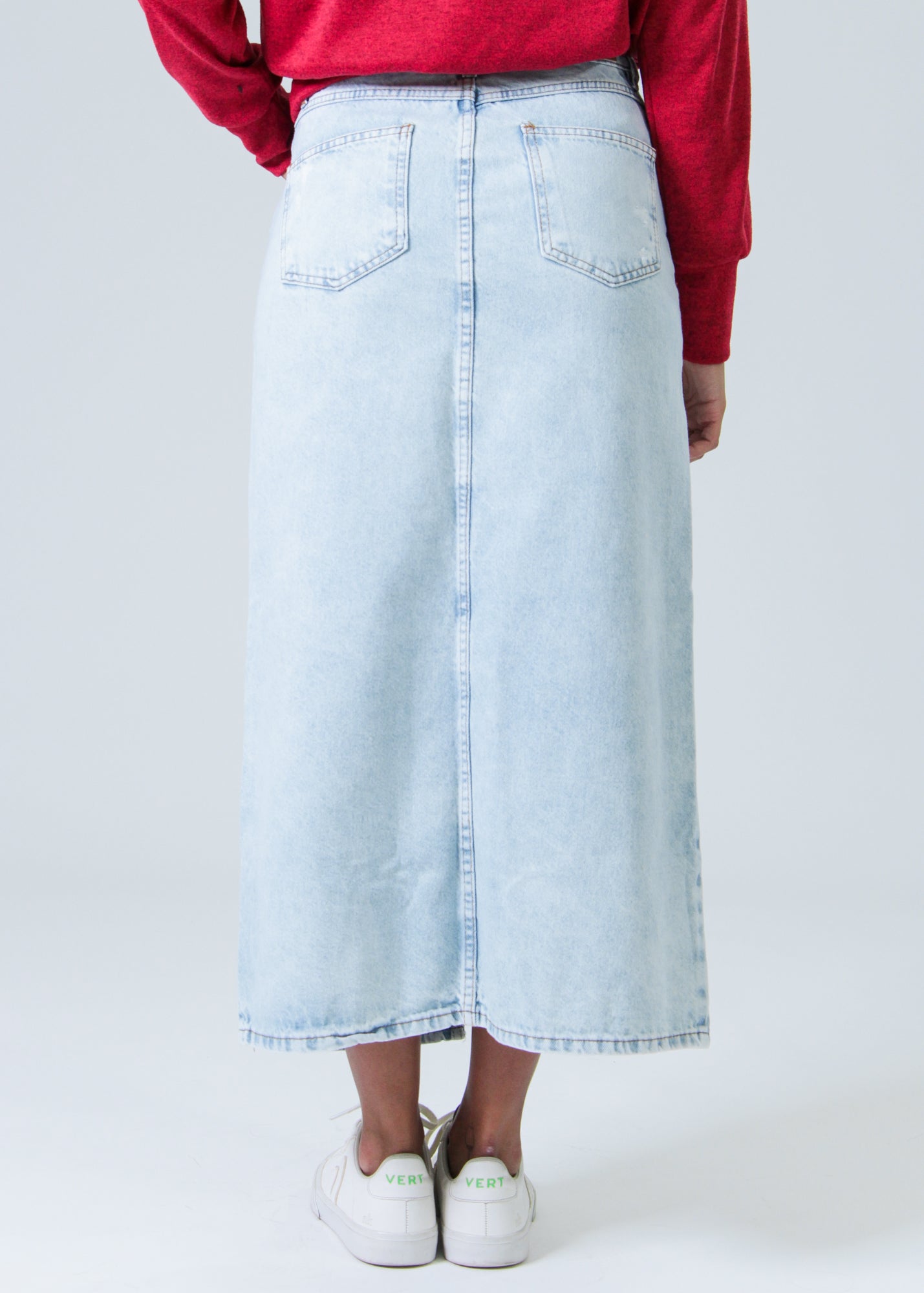 Saia Jeans Midi Fenda - Estonada