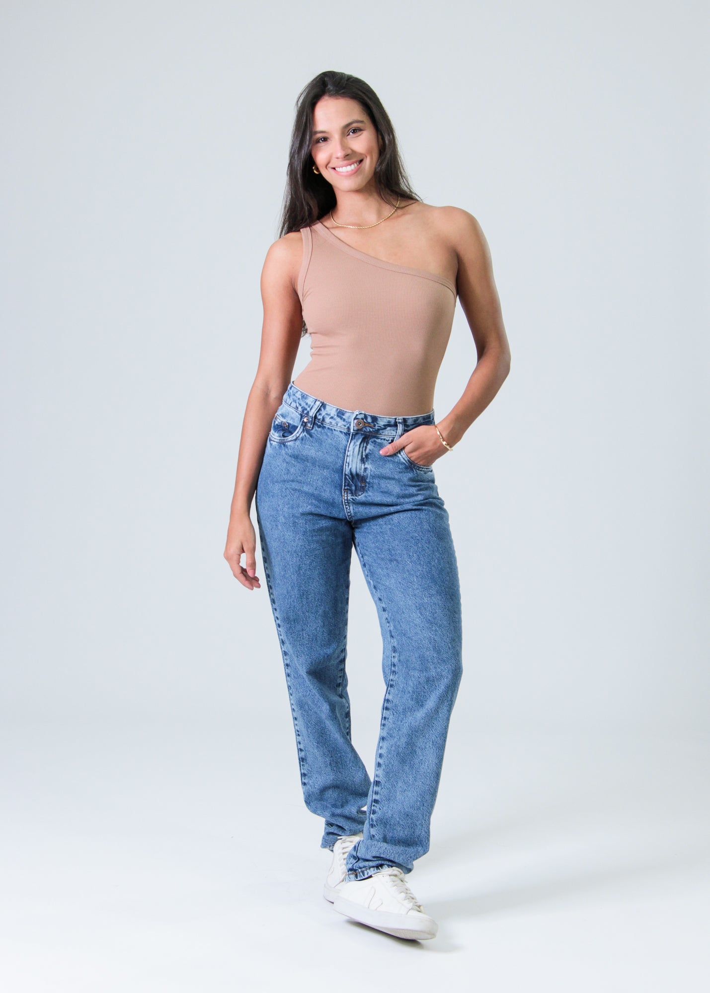 Calça Jeans - Escura Mom Estonada