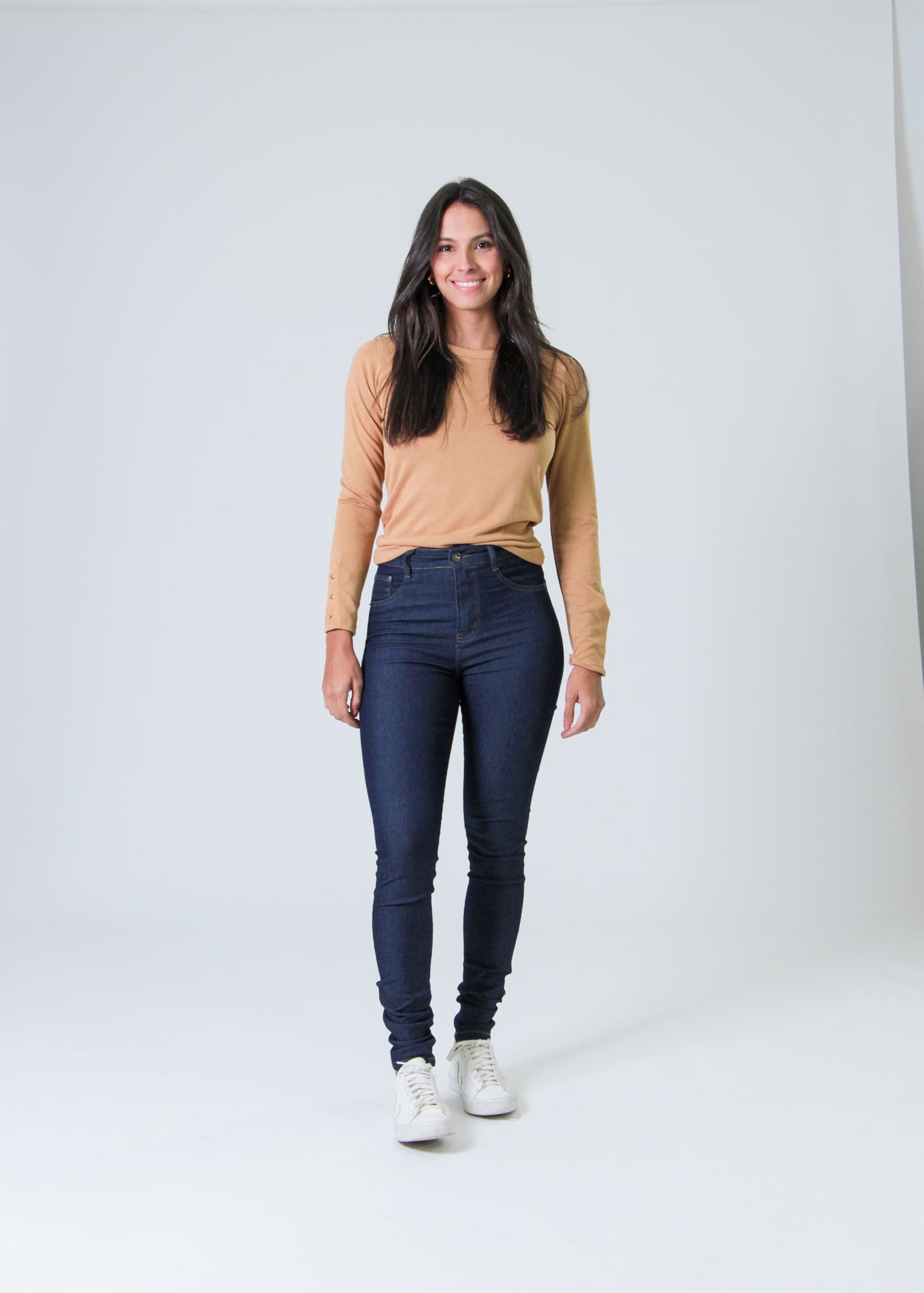 Blusa Tricô Manga Longa Taxas - Ocre