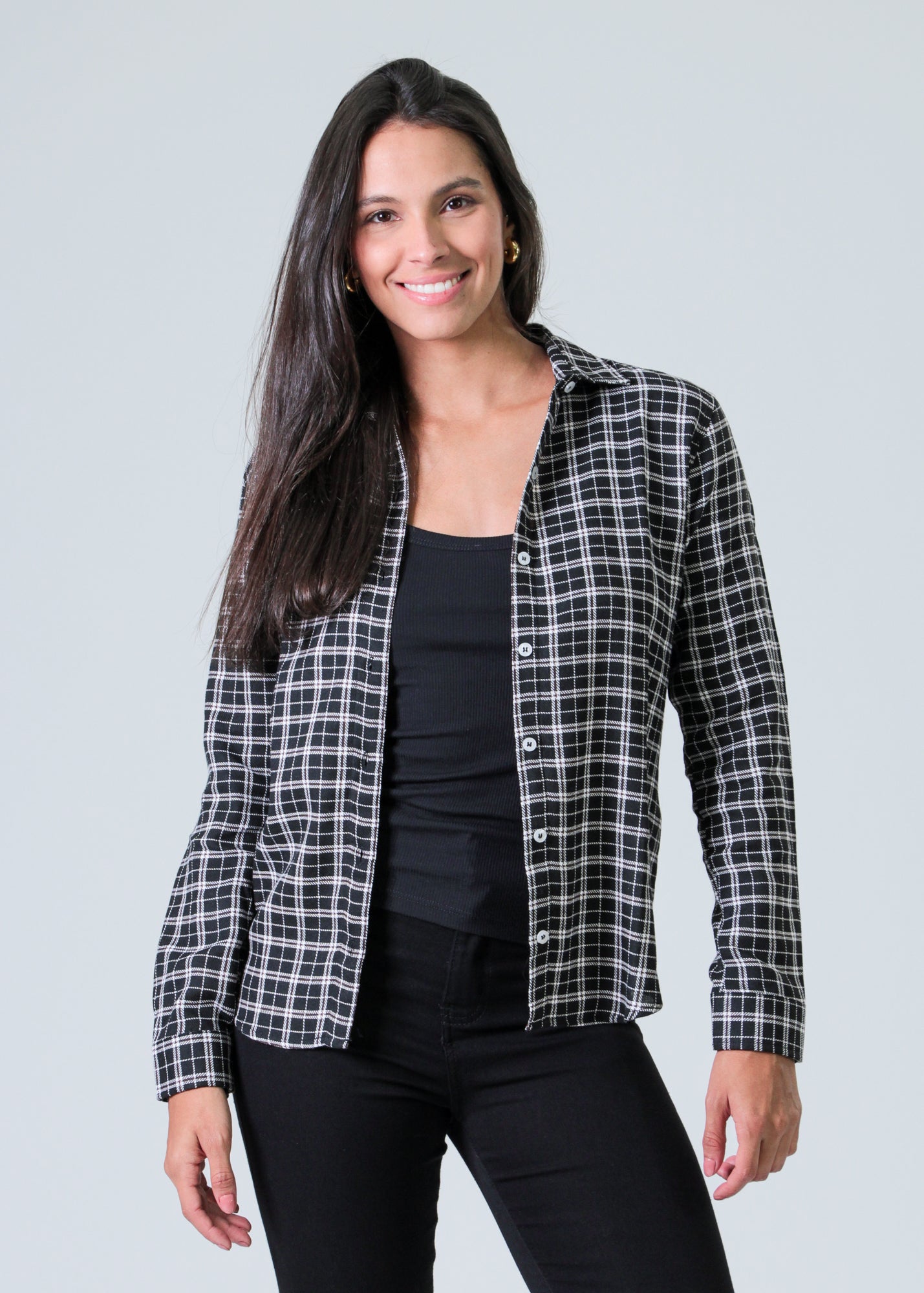 Camisa Xadrez - Preta