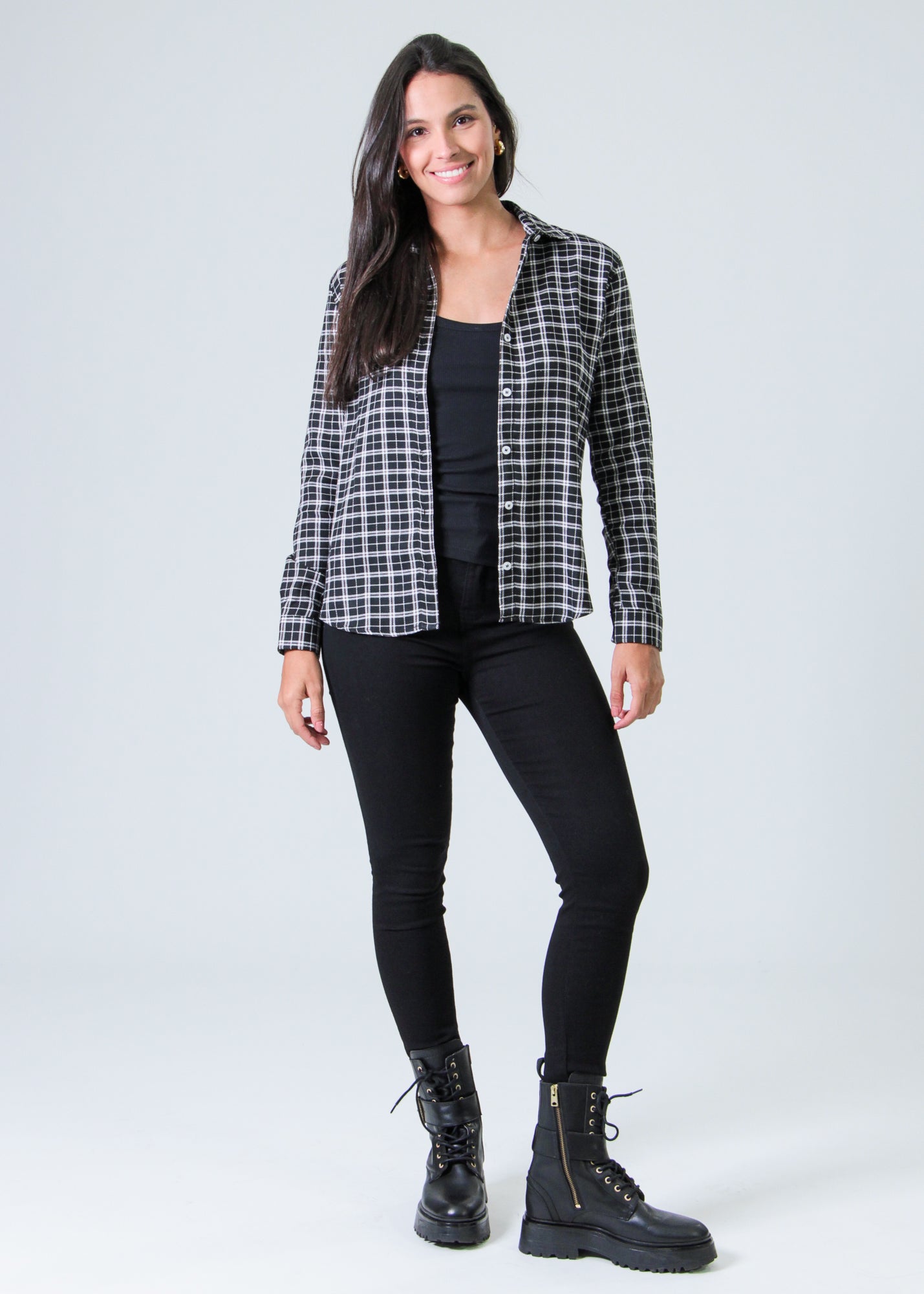 Camisa Xadrez - Preta