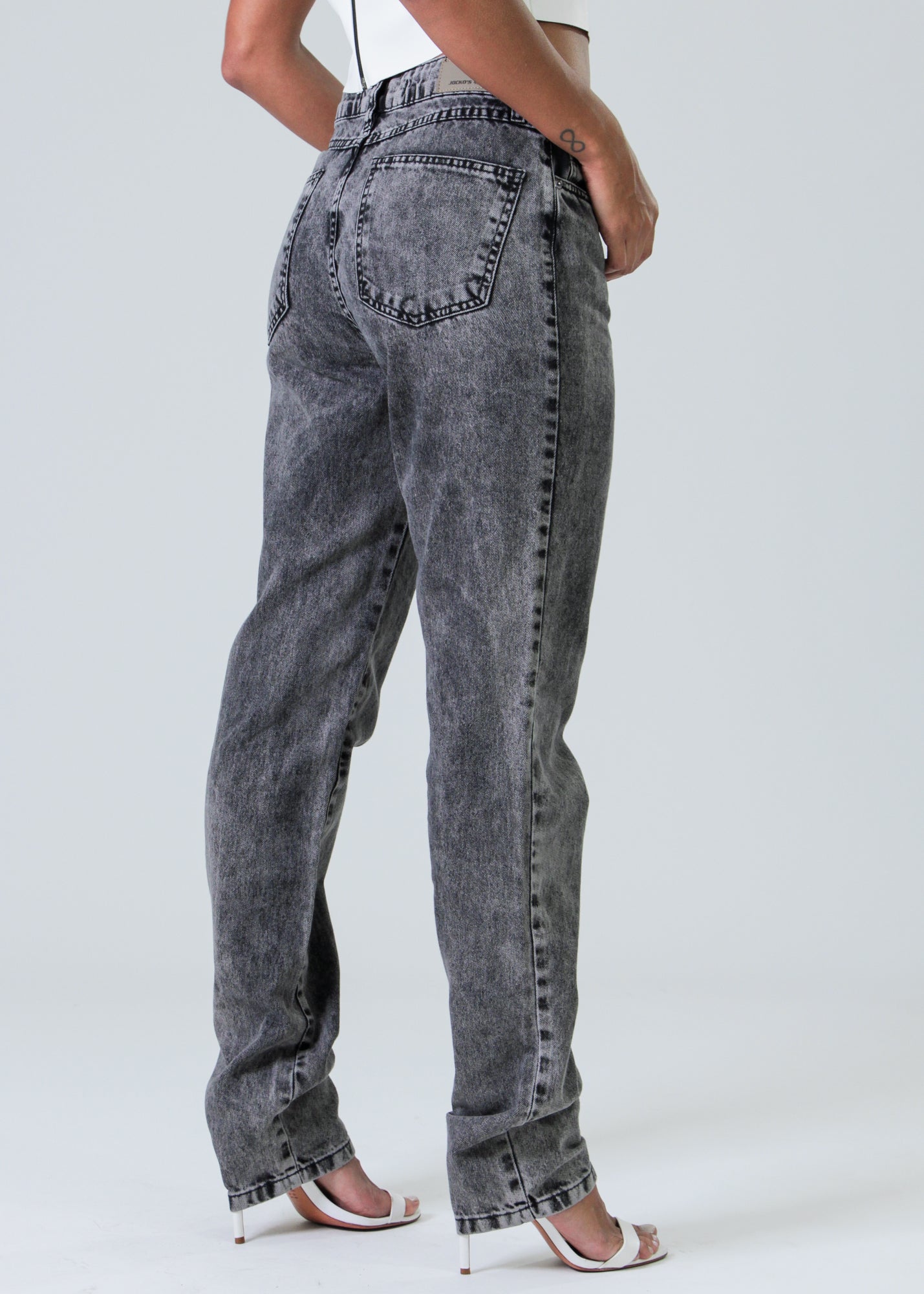 Calça Jeans - Preta Mom Estonada