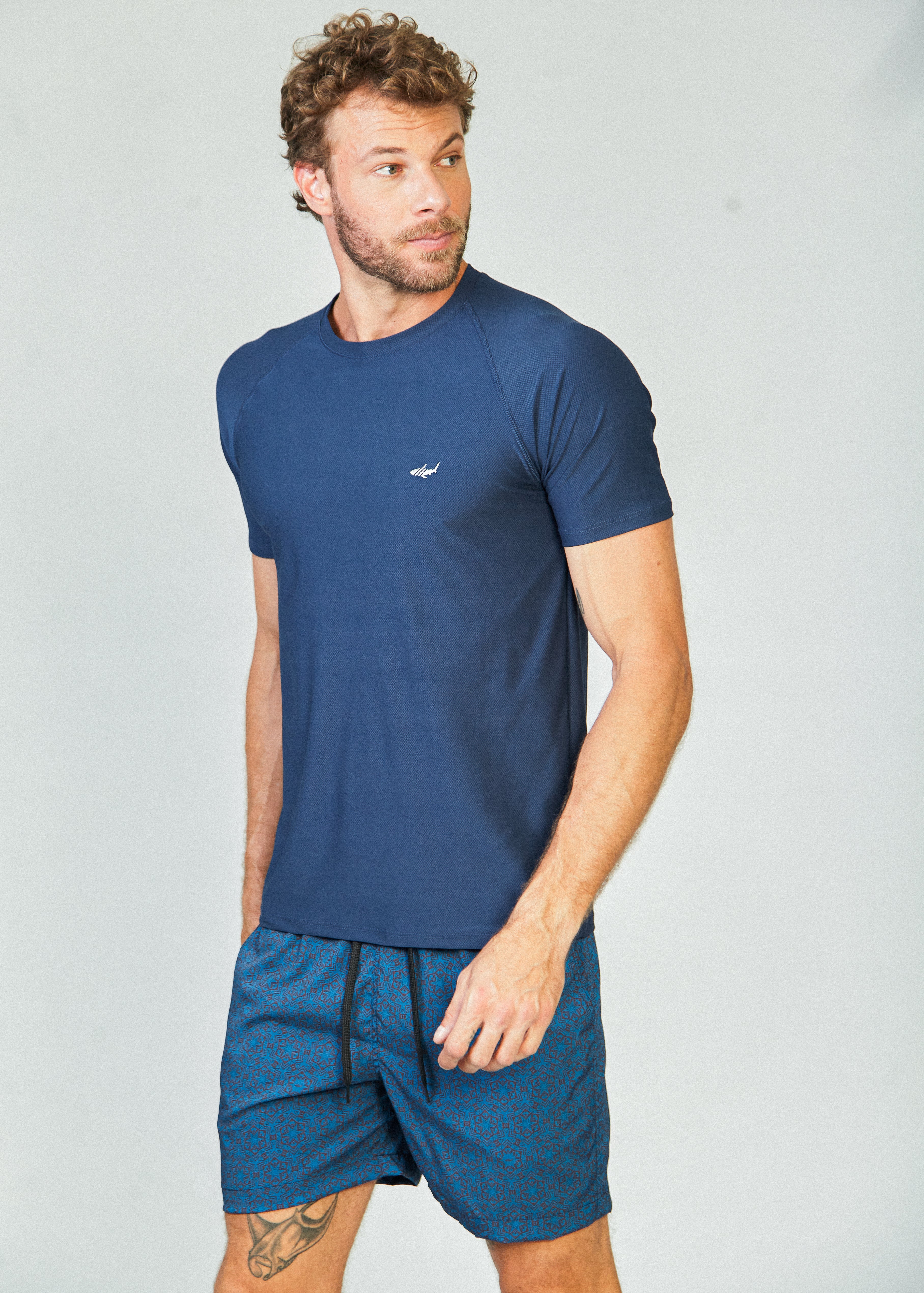 Camiseta Slim Dry Fit - Azul Marinho