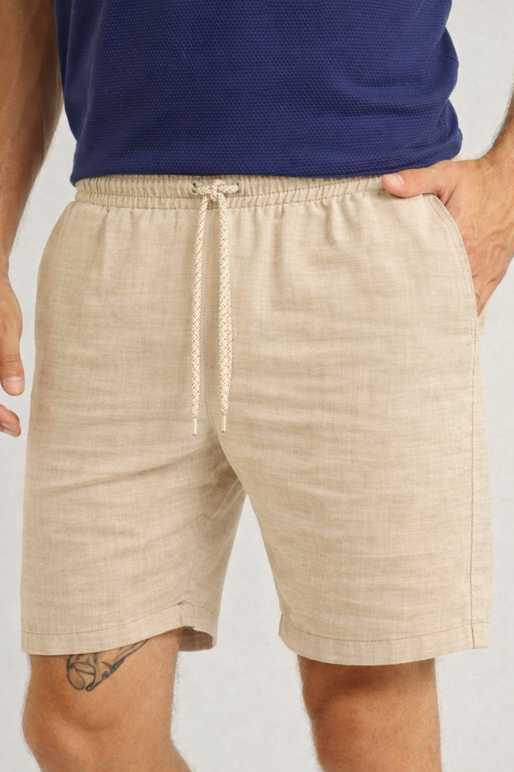 Bermuda Flamê Bolso Faca - Bege