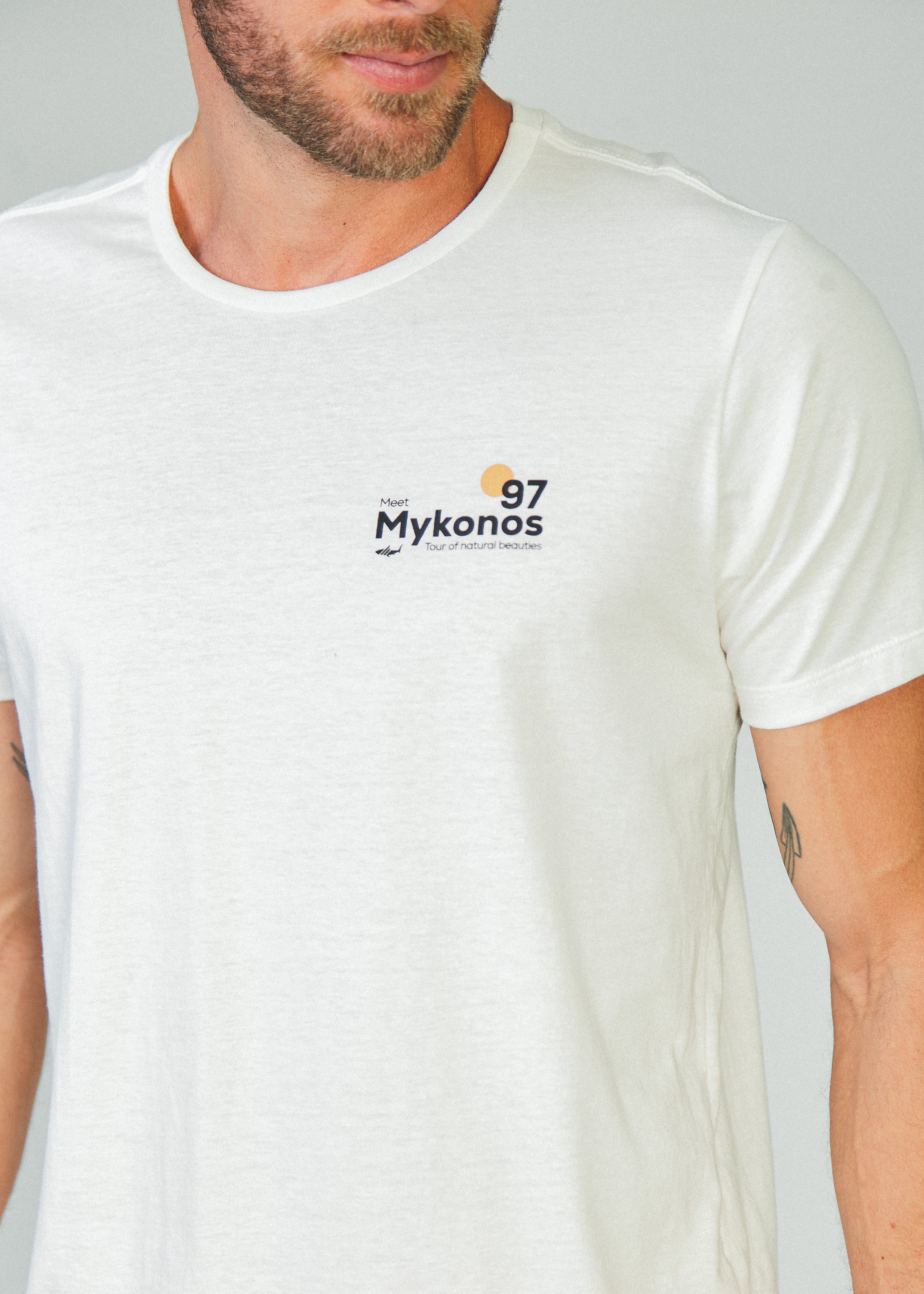 Camiseta Estampada Mykonos - Cru