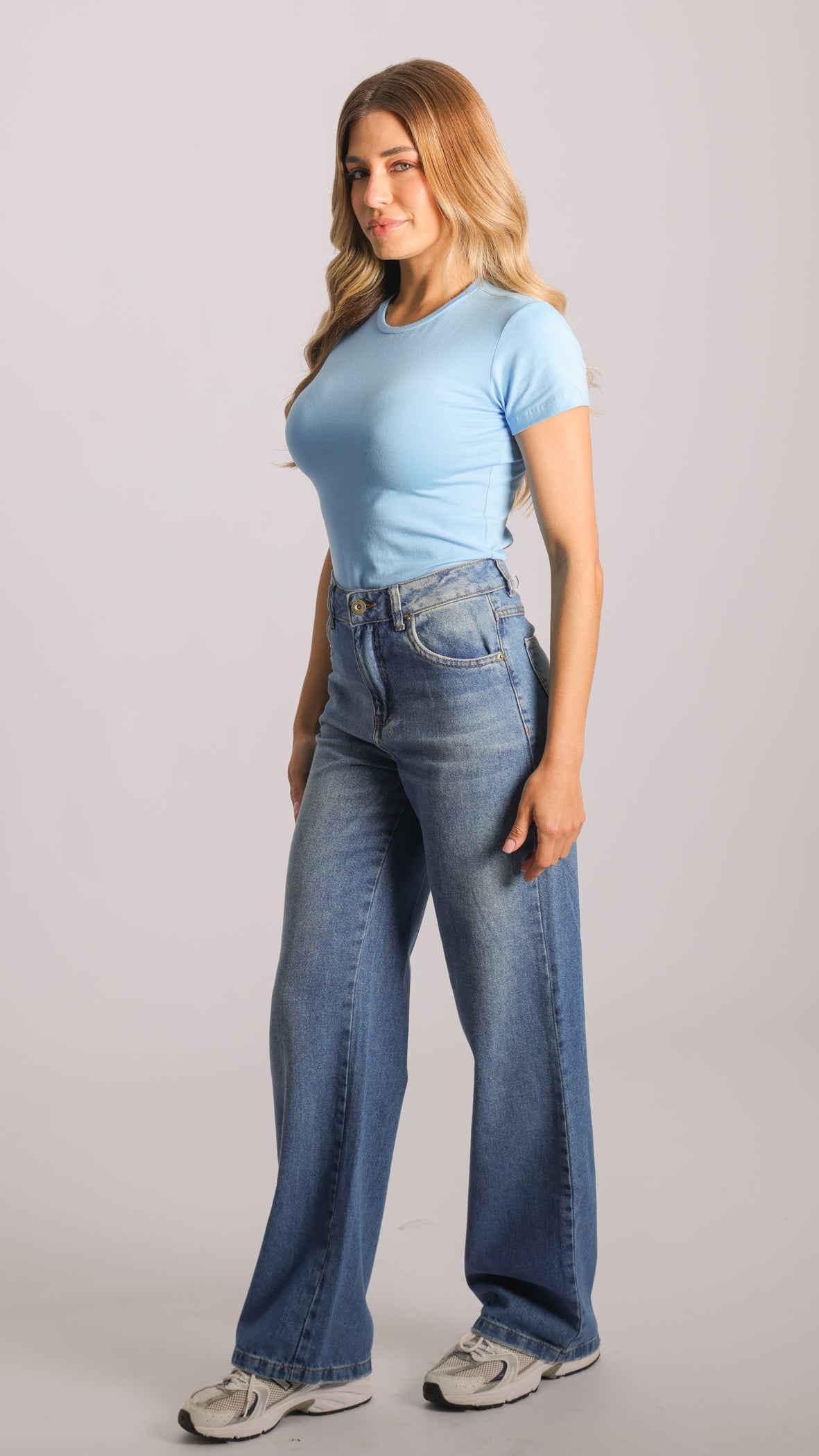 Blusa Baby Tee Cotton Gold - Azul