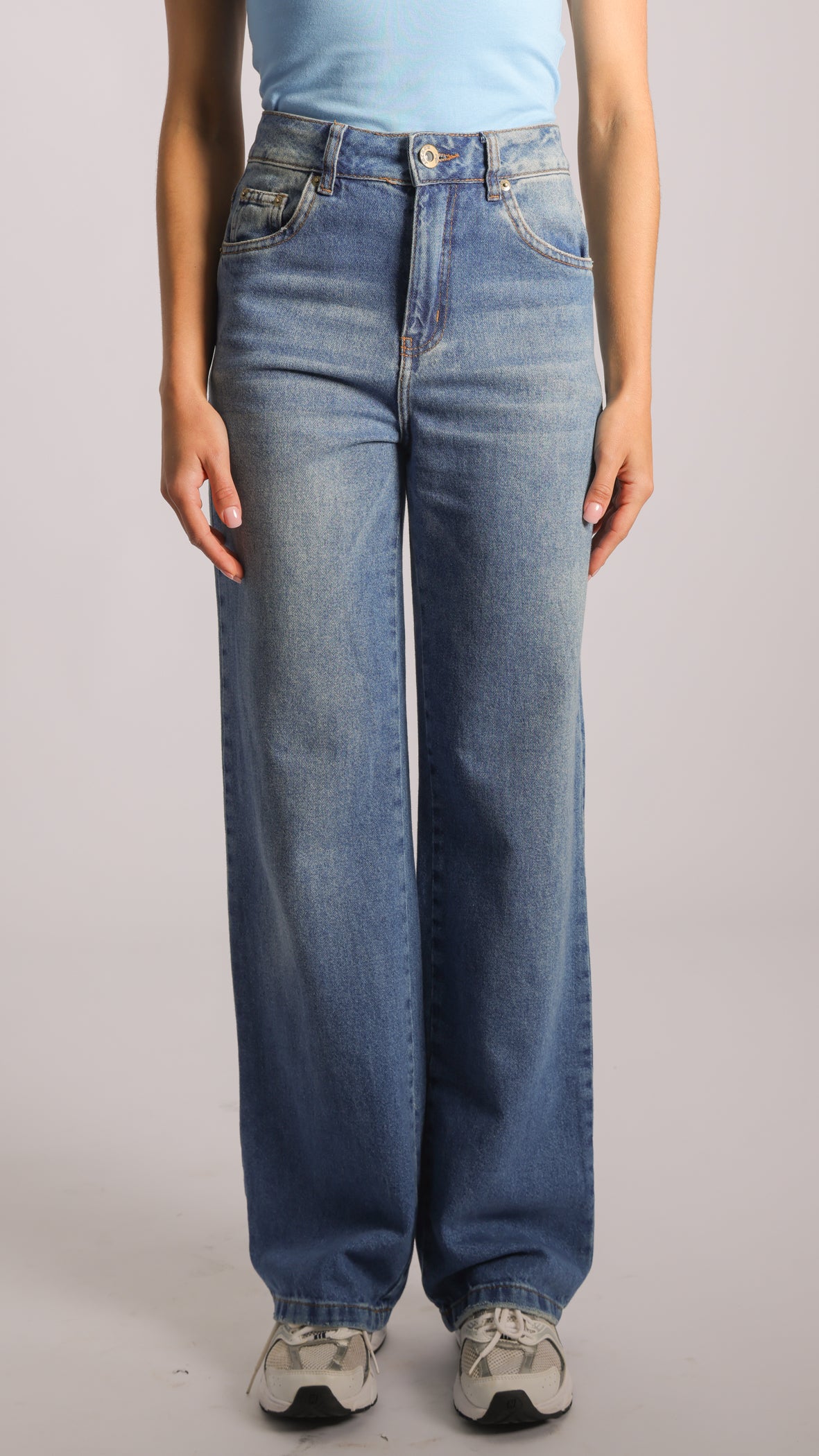 Calça Jeans Reta - Azul