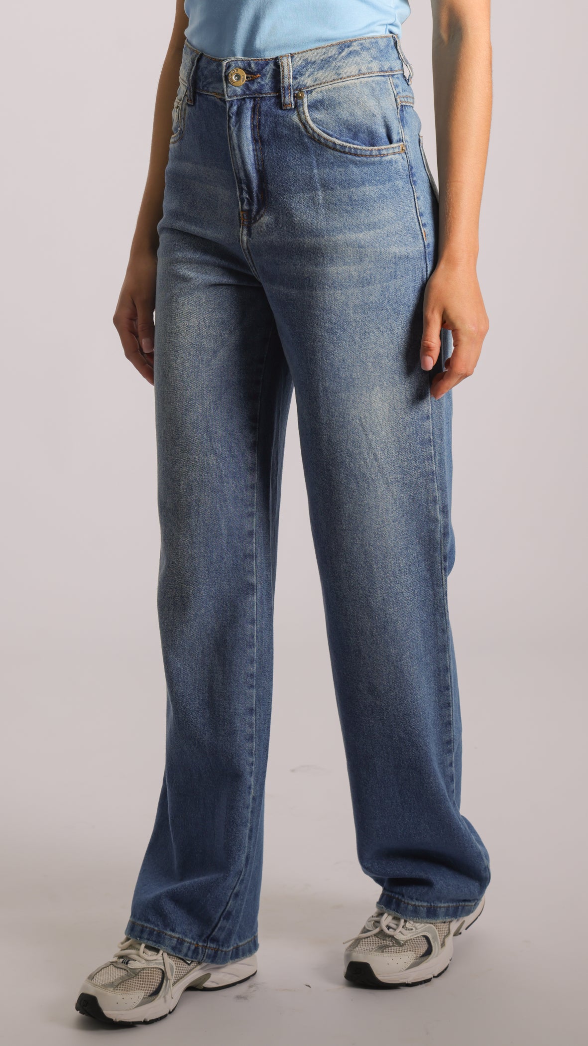 Calça Jeans Reta - Azul