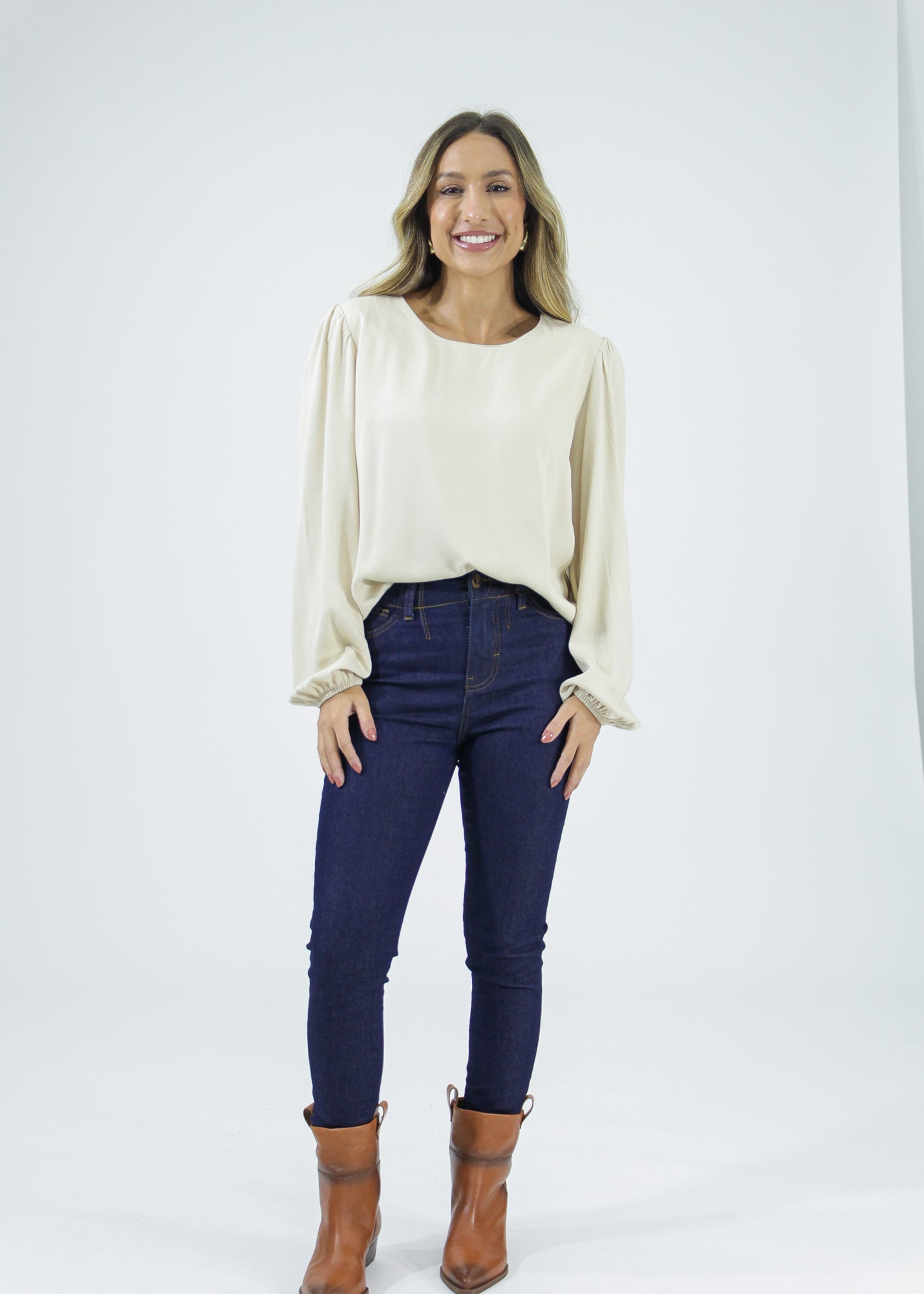 Blusa Manga Longa - Bege