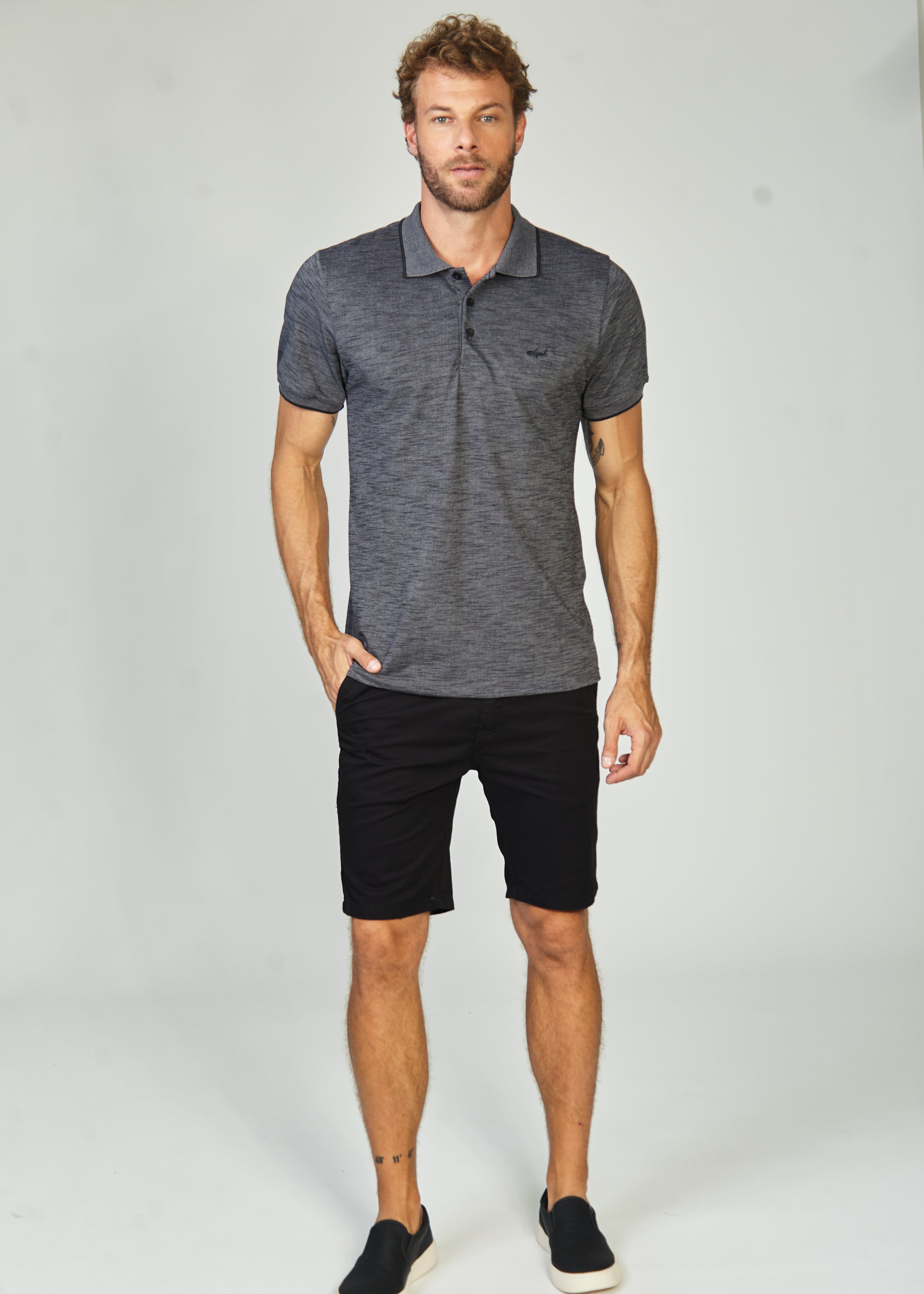 Camisa Polo Flamê - Cinza