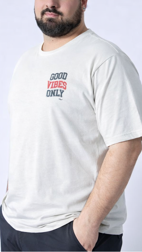 Camiseta Estampada Good Plus Size - Off White