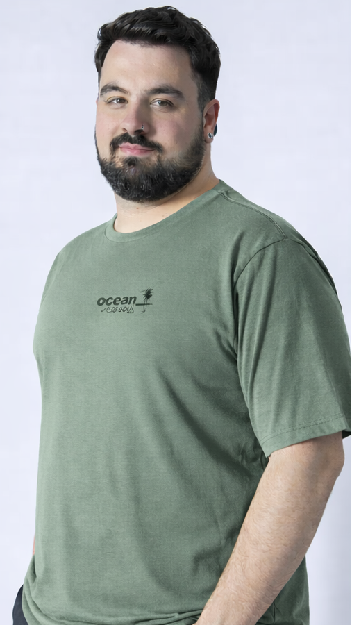Camiseta Estampada Ocean Plus Size - Verde