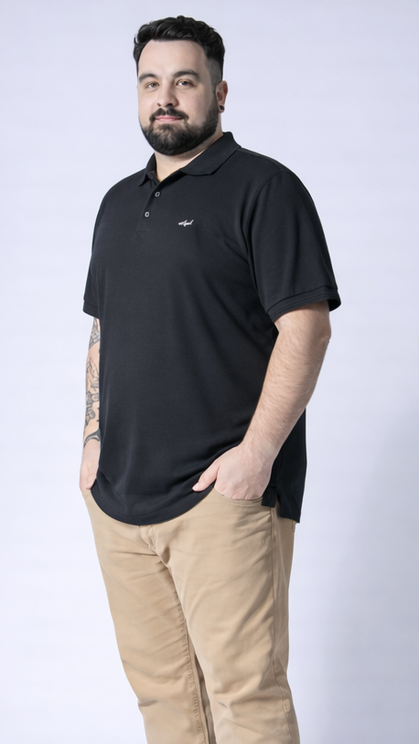 Camisa Polo Piquet - Preta