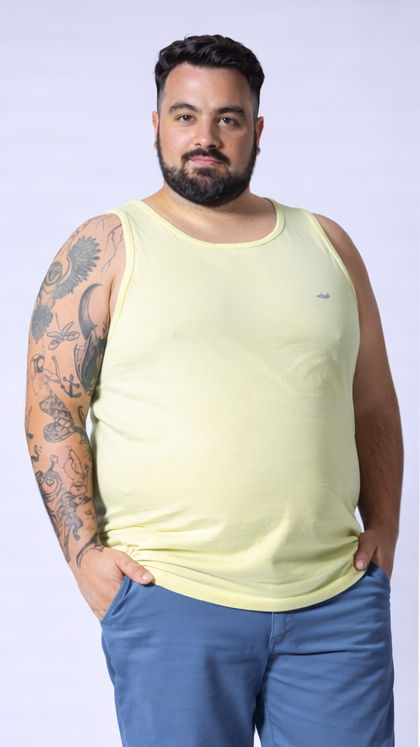 Regata Básica Plus Size - Amarela