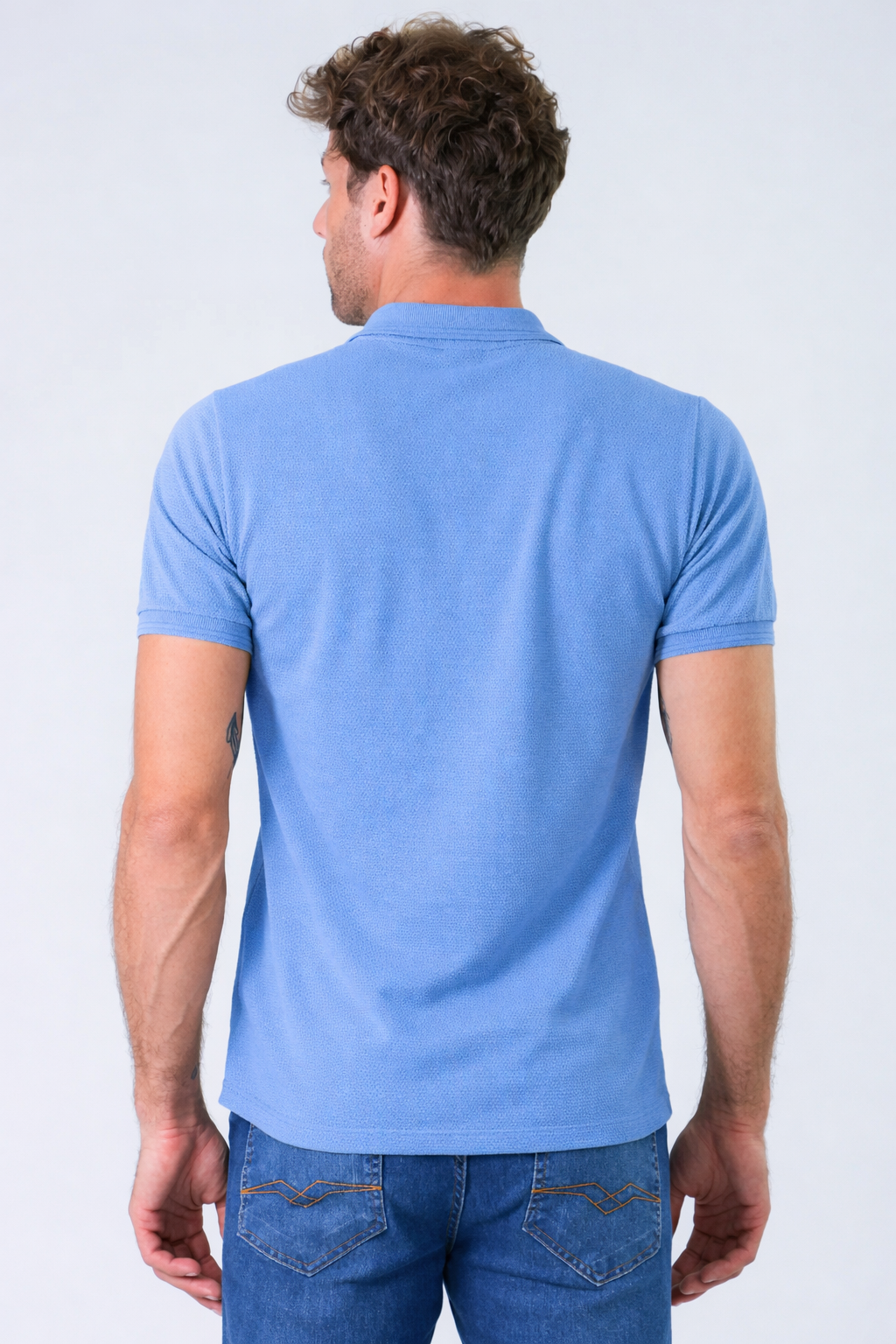 Camisa Polo Colmeia - Azul