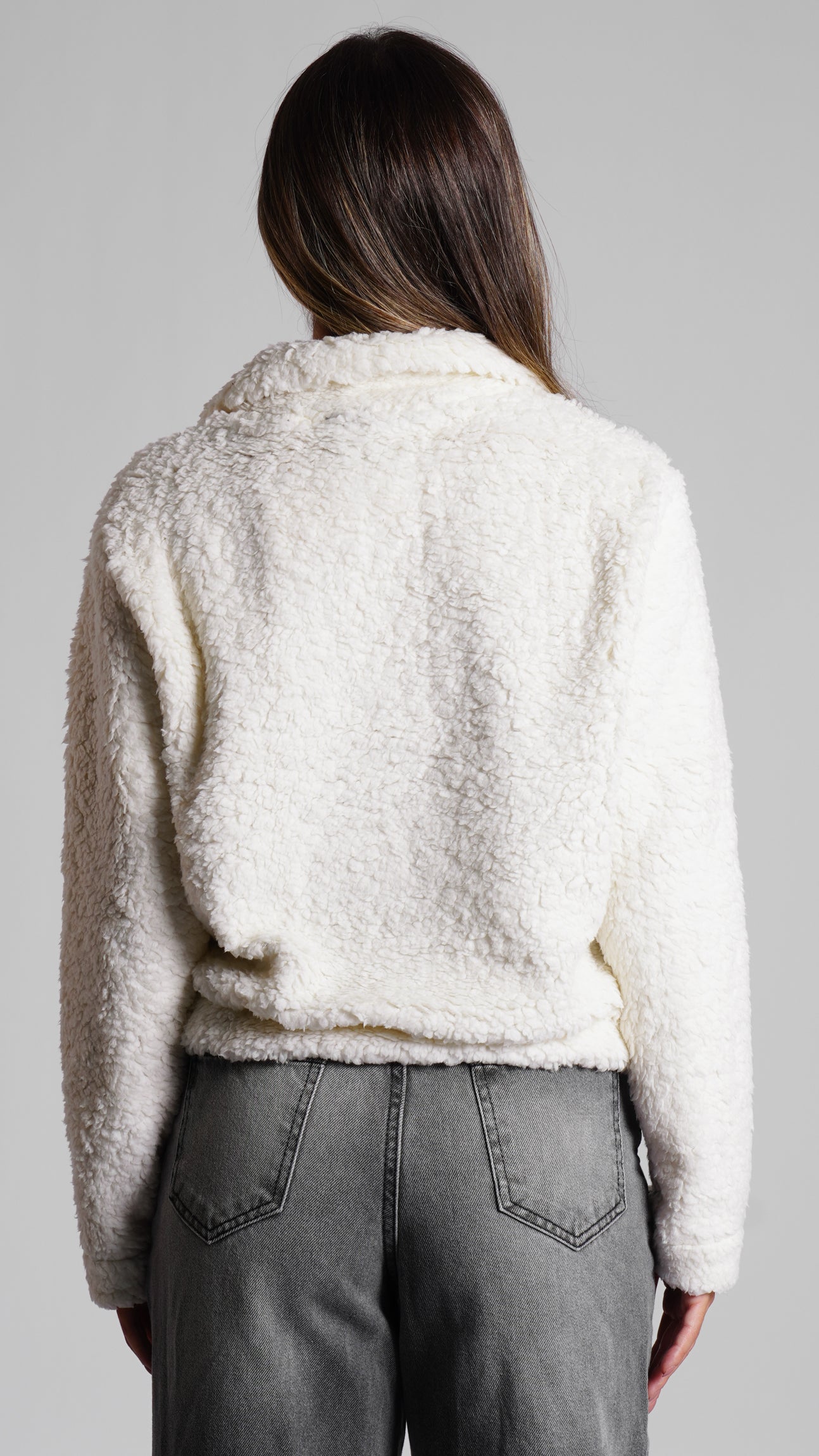 Cnguru Sherpa Zíper - Off White