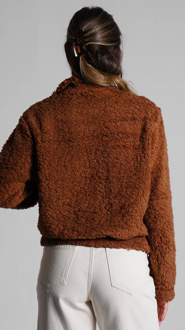 Conjunto Sherpa Zíper - Marrom