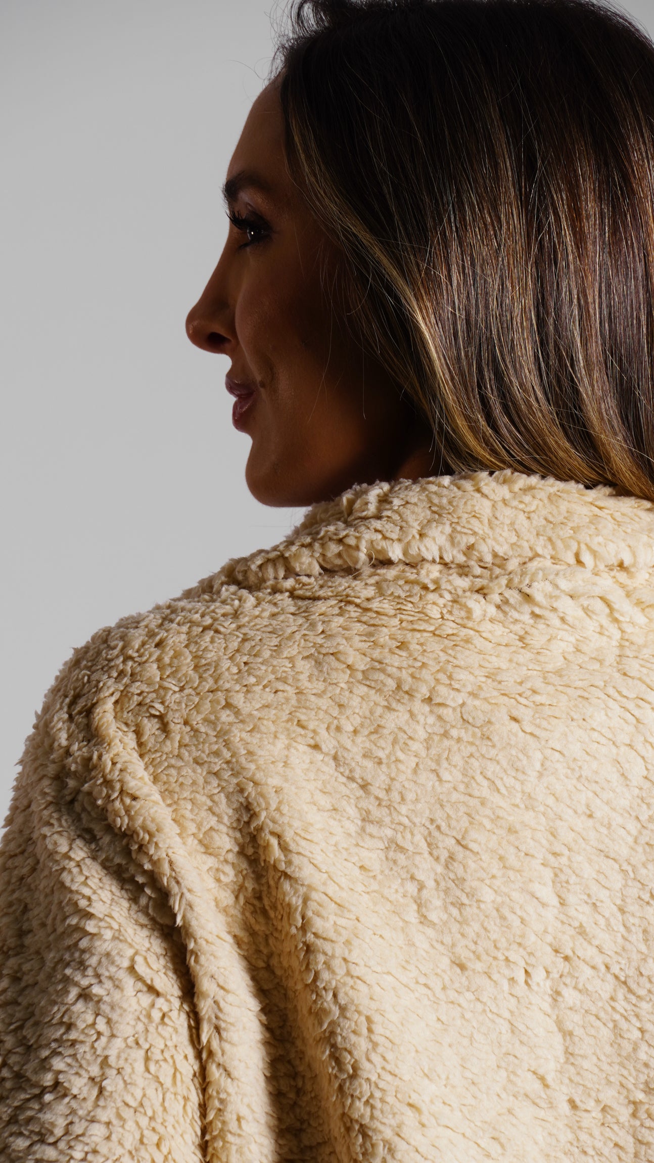 Canguru Sherpa Zíper - Bege