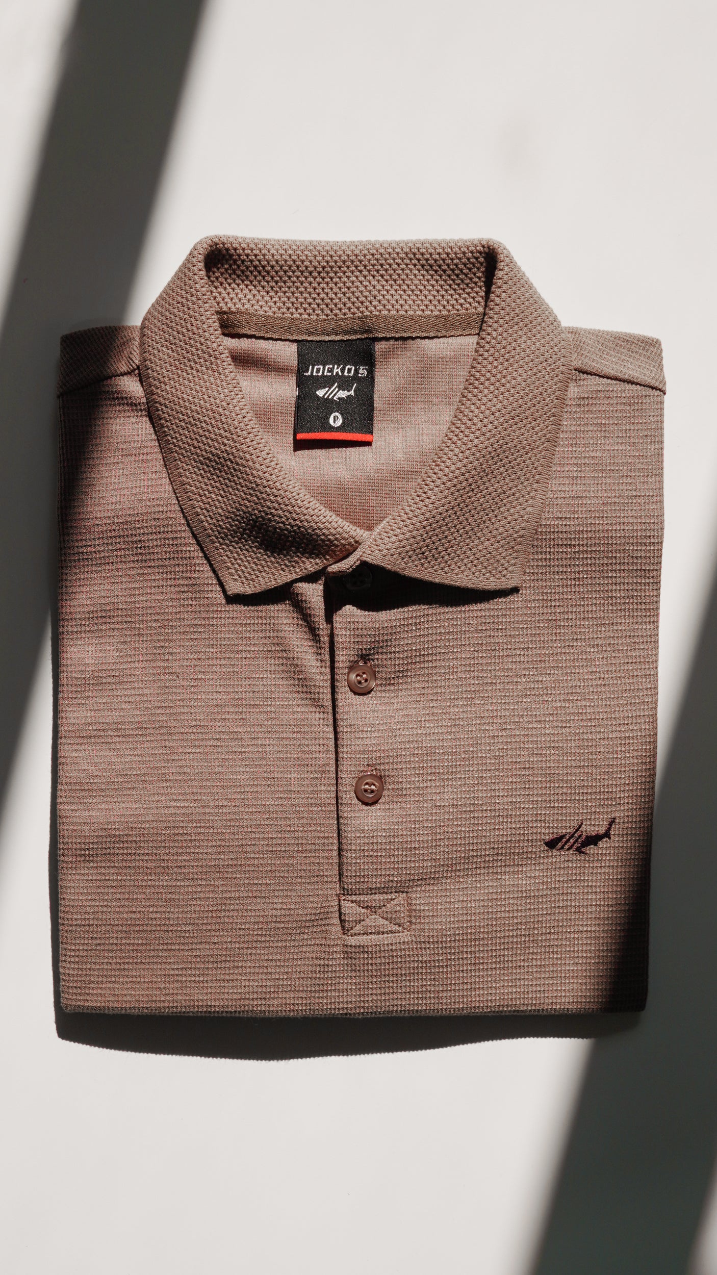 Camisa Polo Jacquard Tricô - Marrom