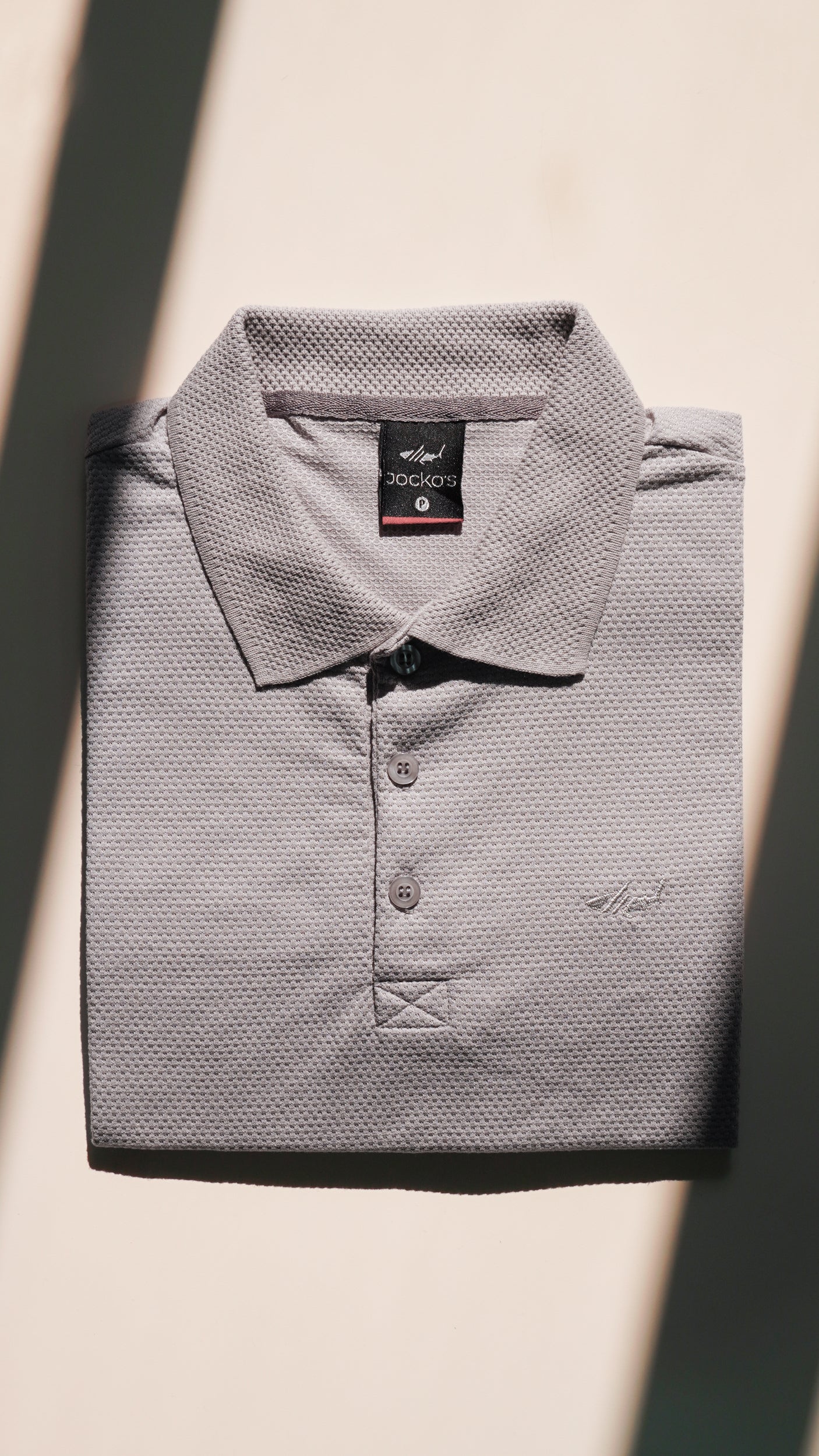 Camisa Polo Jacquard Colmeia - Cinza