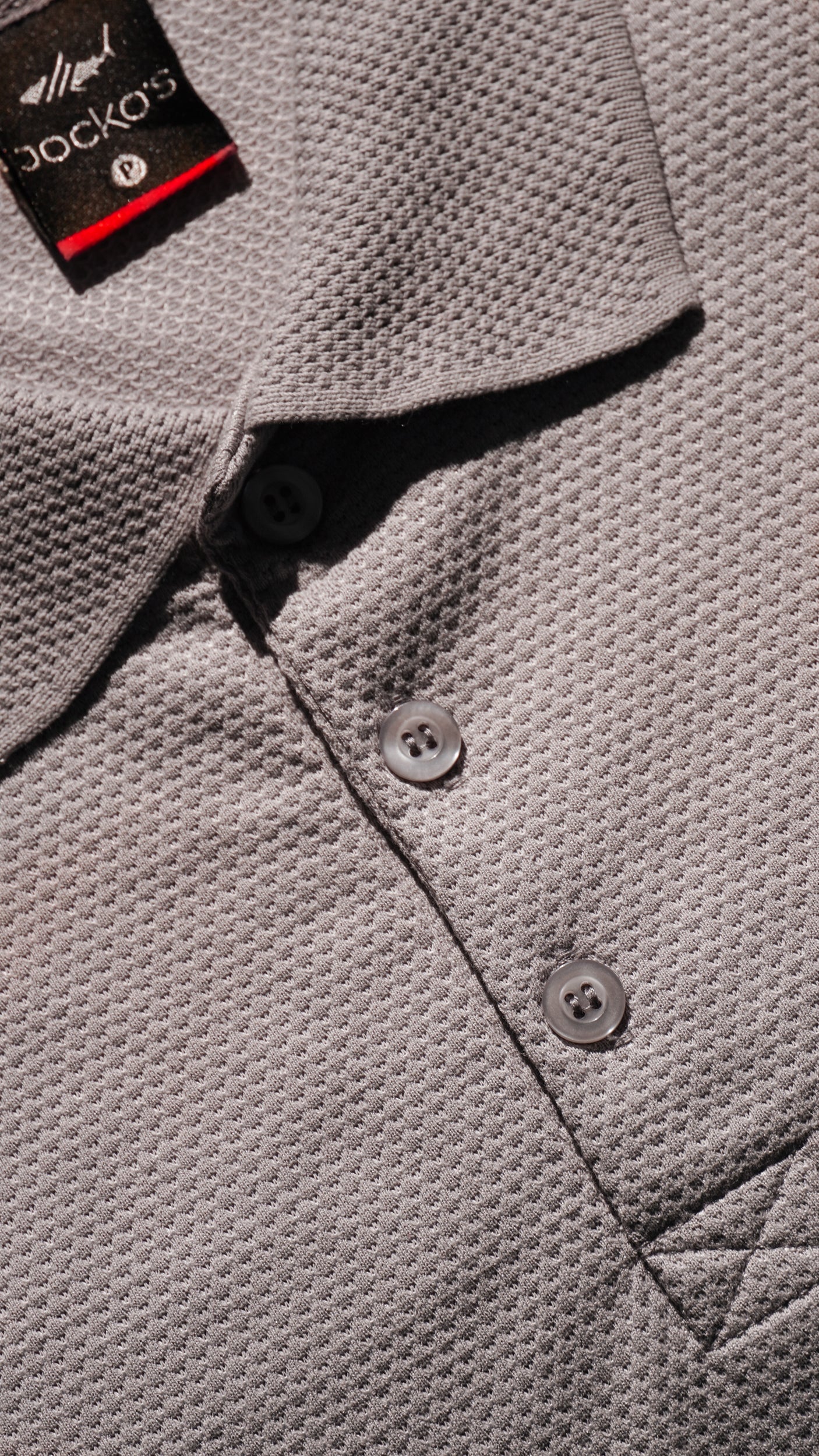 Camisa Polo Jacquard Colmeia - Cinza