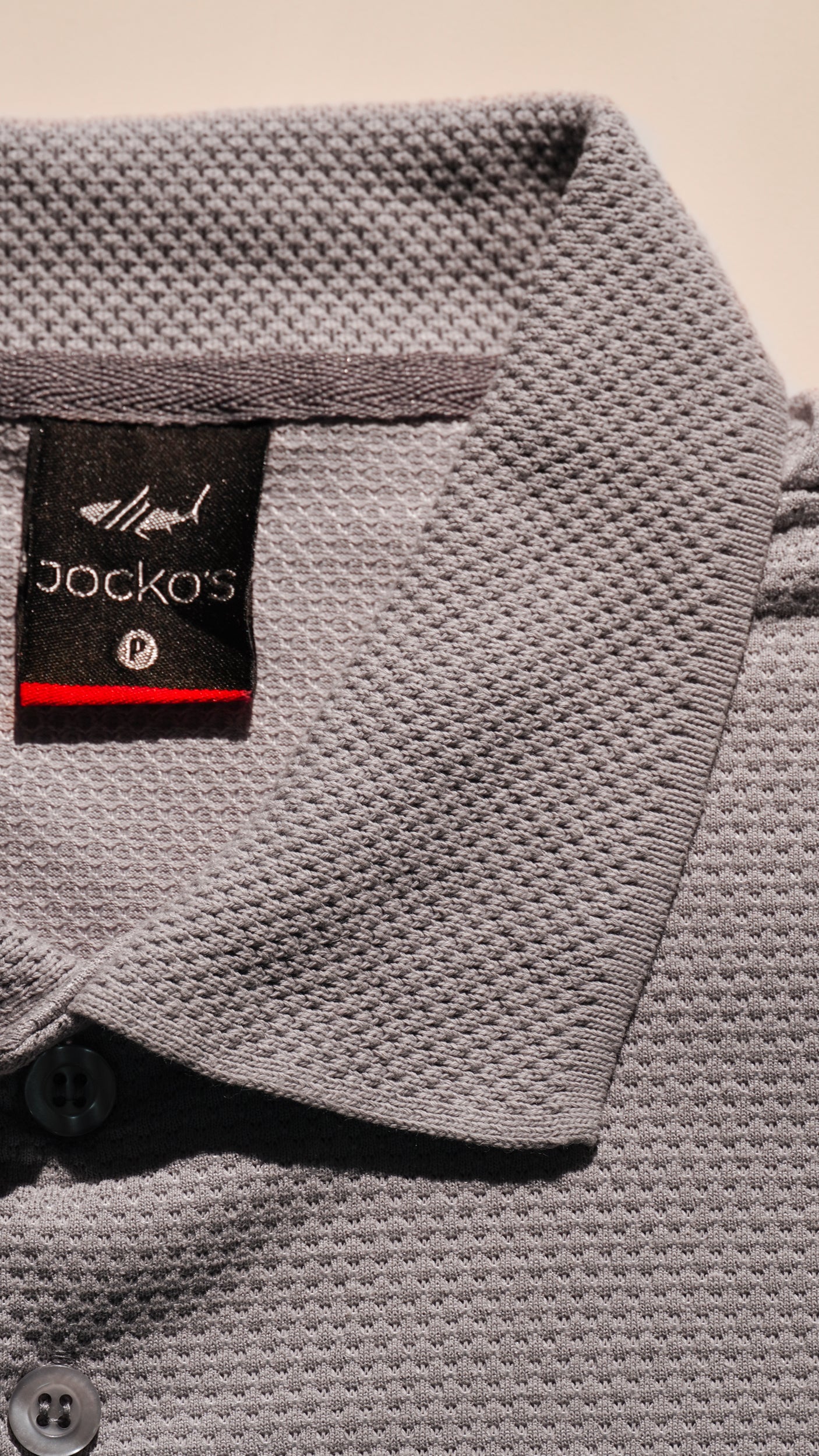 Camisa Polo Jacquard Colmeia - Cinza