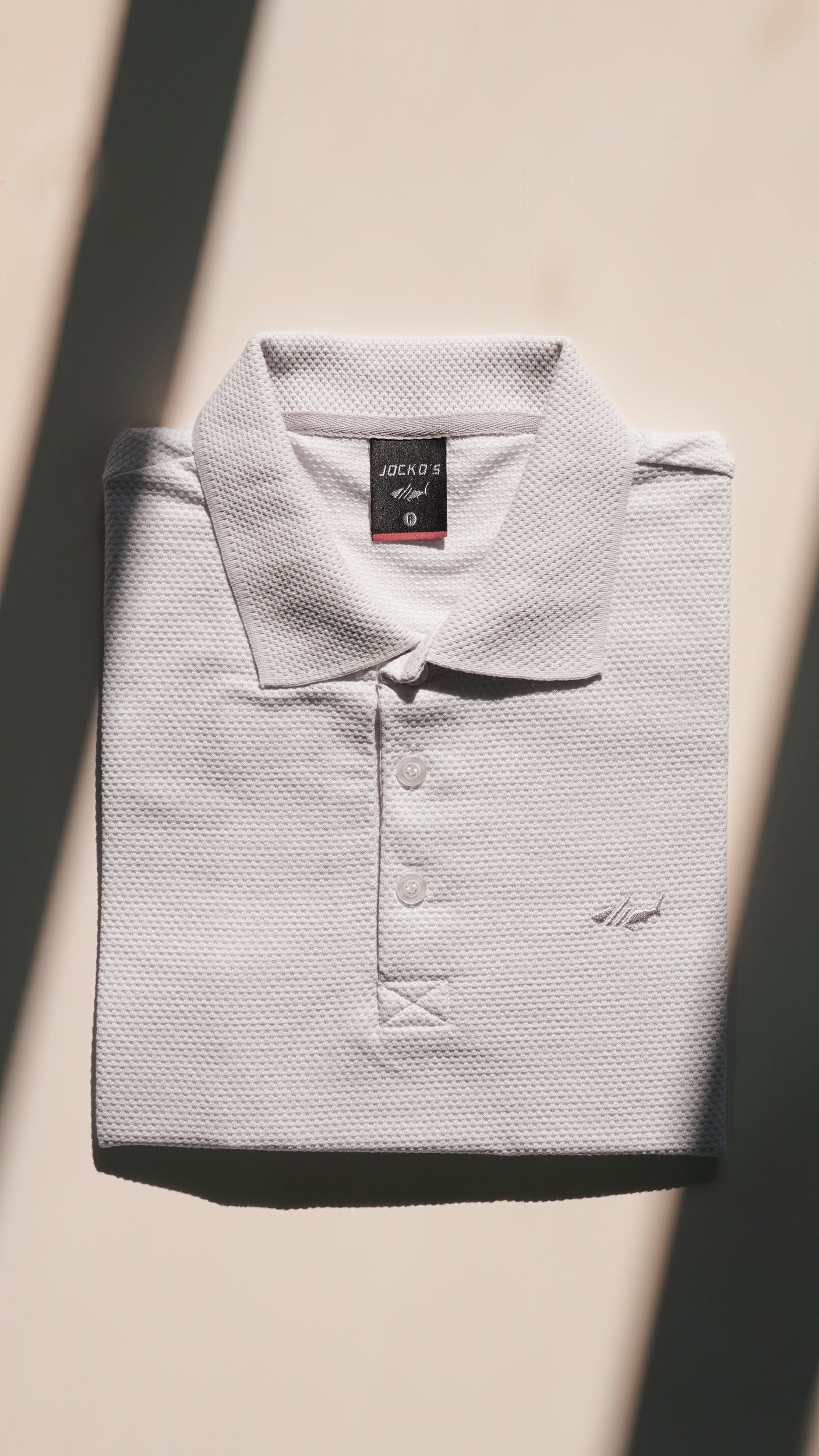 Camisa Polo Jacquard Colmeia - Gelo