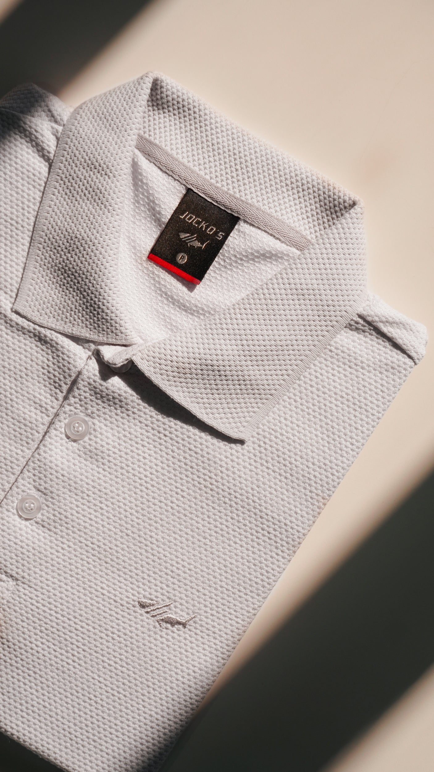 Camisa Polo Jacquard Colmeia - Gelo