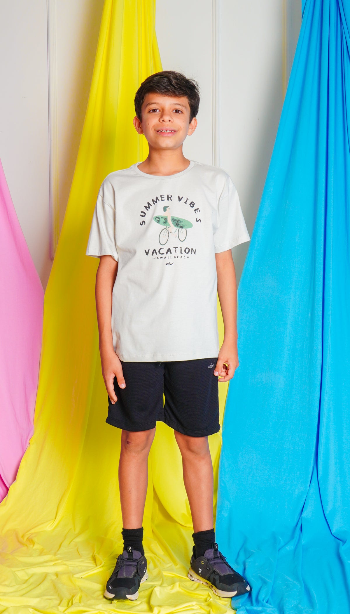 Camiseta Kids Estampada Summer - Off White