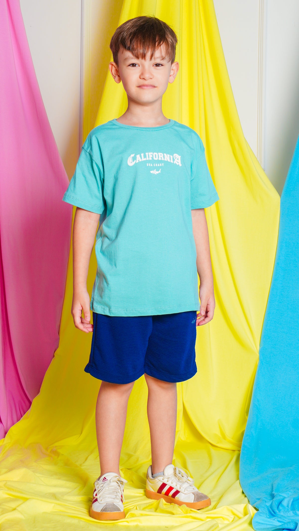 Camiseta Kids Estampada Califórnia - Verde Água