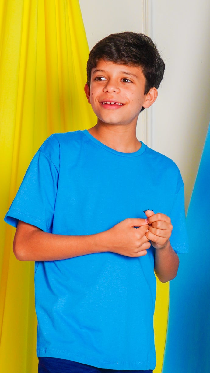 Camiseta Kids Básica - Azul