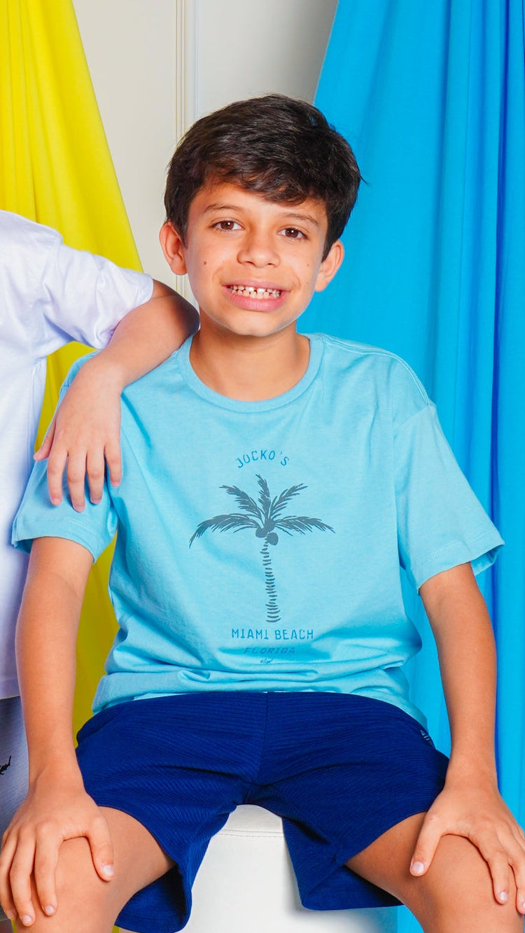 Camiseta Kids Estampada Jocko's - Azul