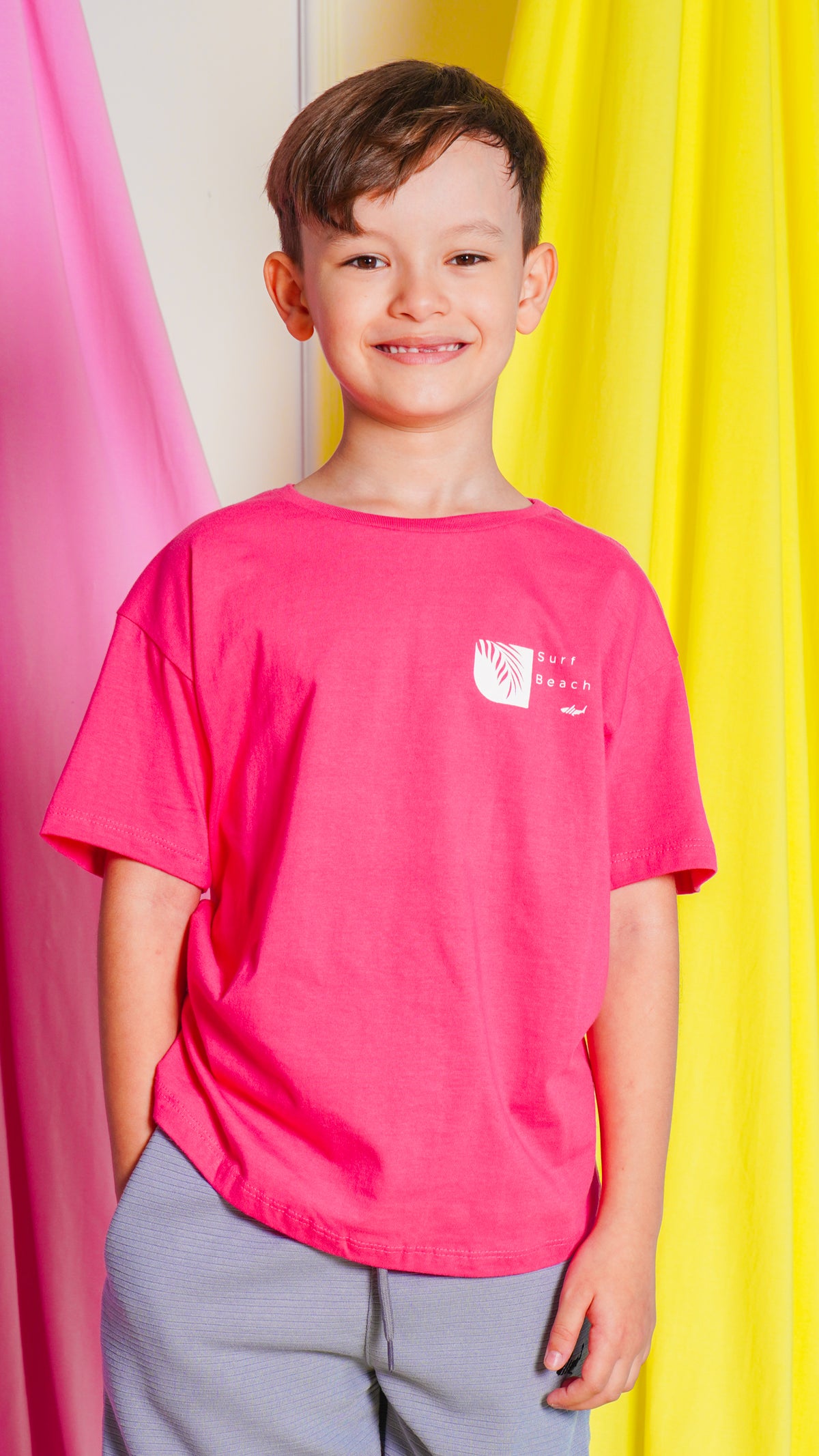 Camiseta Kids Estampada Surf - Rosa