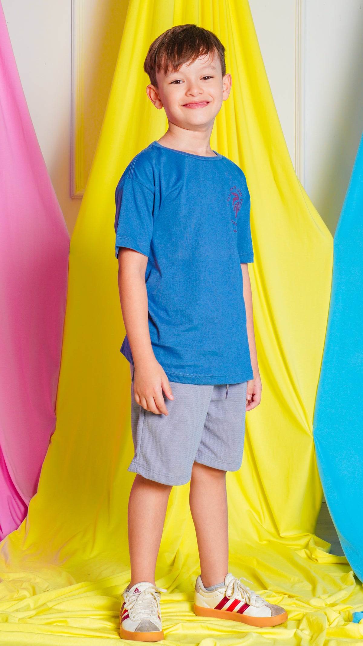 Camiseta Kids Estampada Coqueiro - Azul