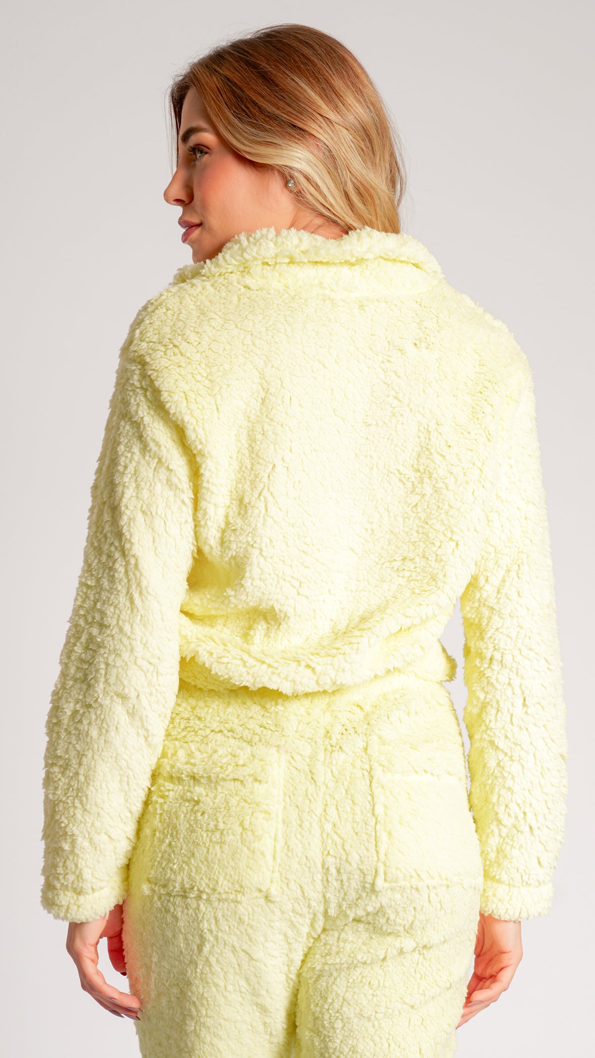 Canguru Sherpa Zíper - Amarelo
