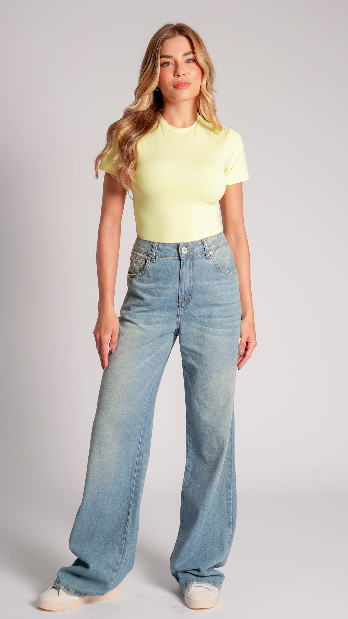 Blusa Baby Tee Suplex - Amarela
