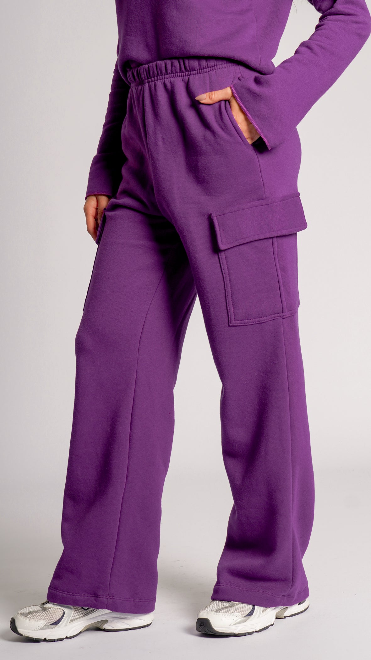 Calça Moletom Cargo Premium - Roxa