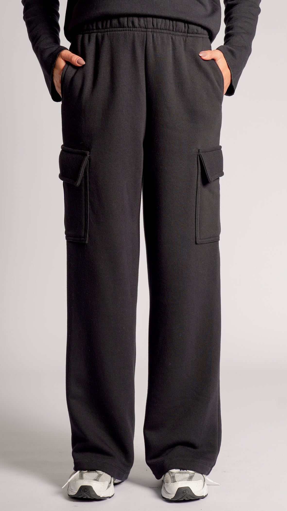 Calça Moletom Cargo Premium - Preta