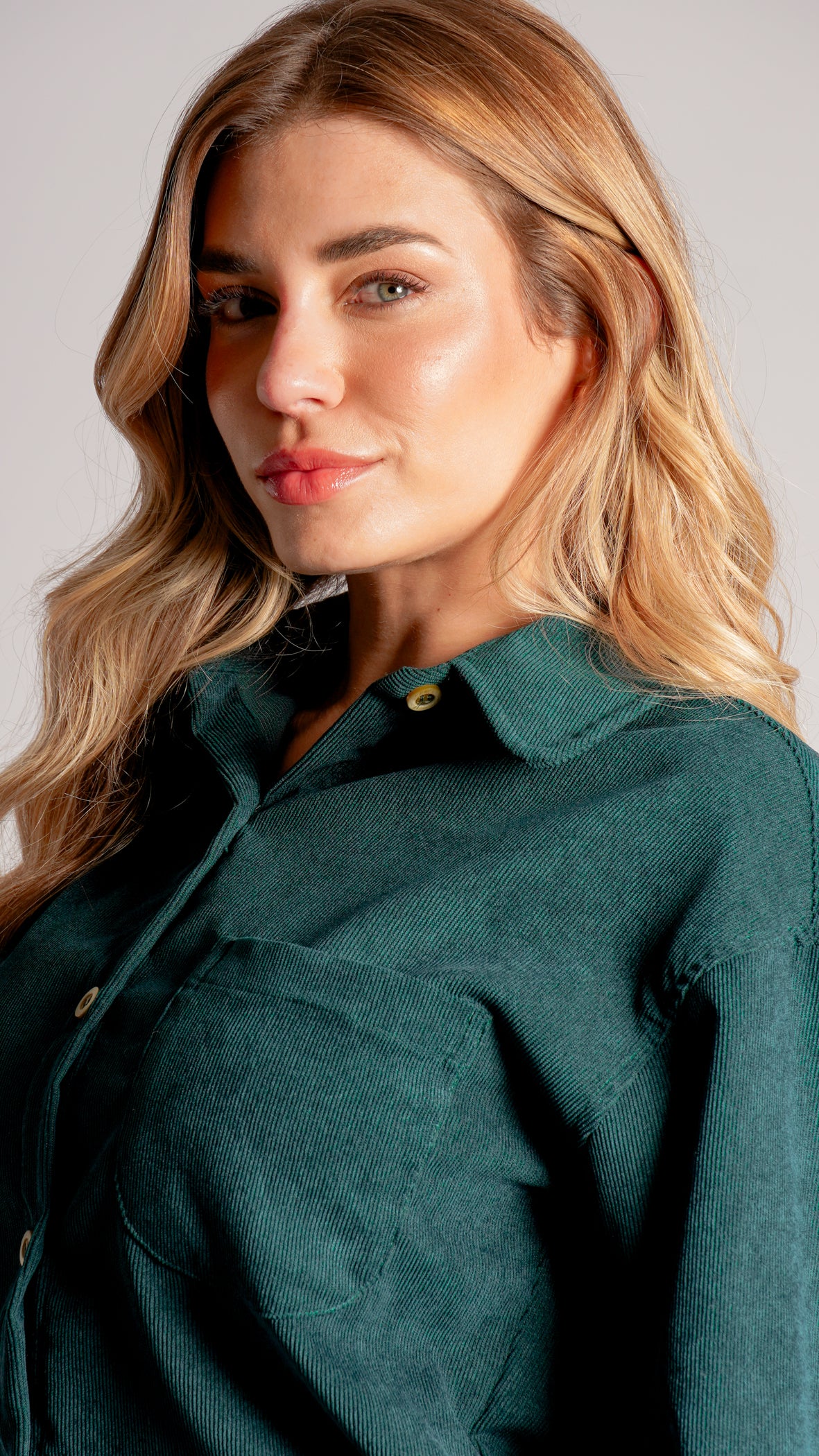 Camisa Cotelê Manga Longa - Verde