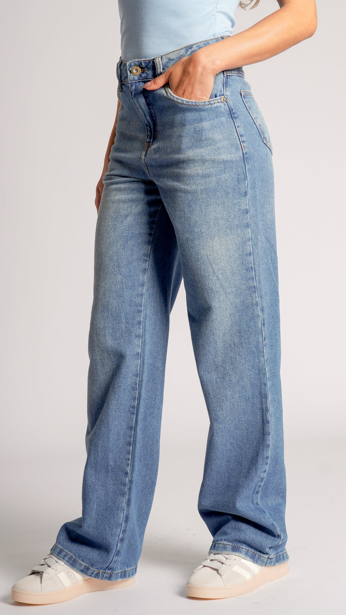 Calça Jeans Reta - Azul
