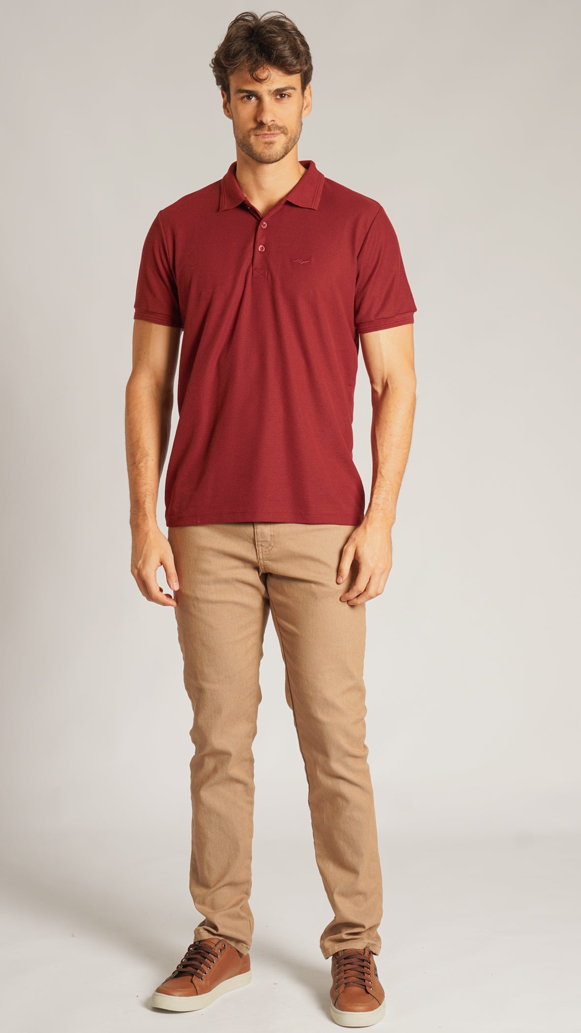 Camisa Polo Tricô Diamond - Bordô