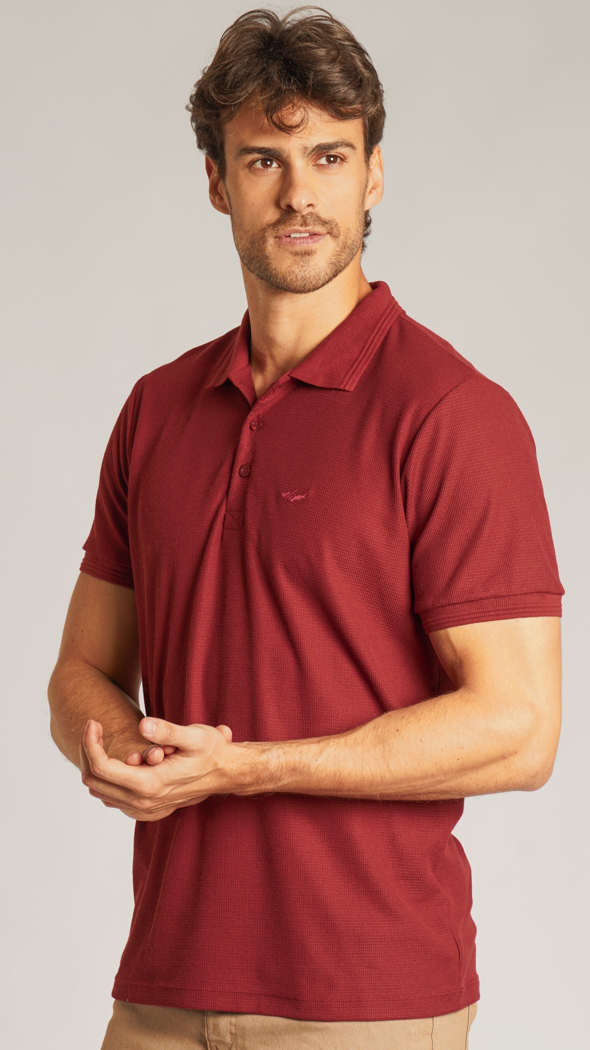 Camisa Polo Tricô Diamond - Bordô